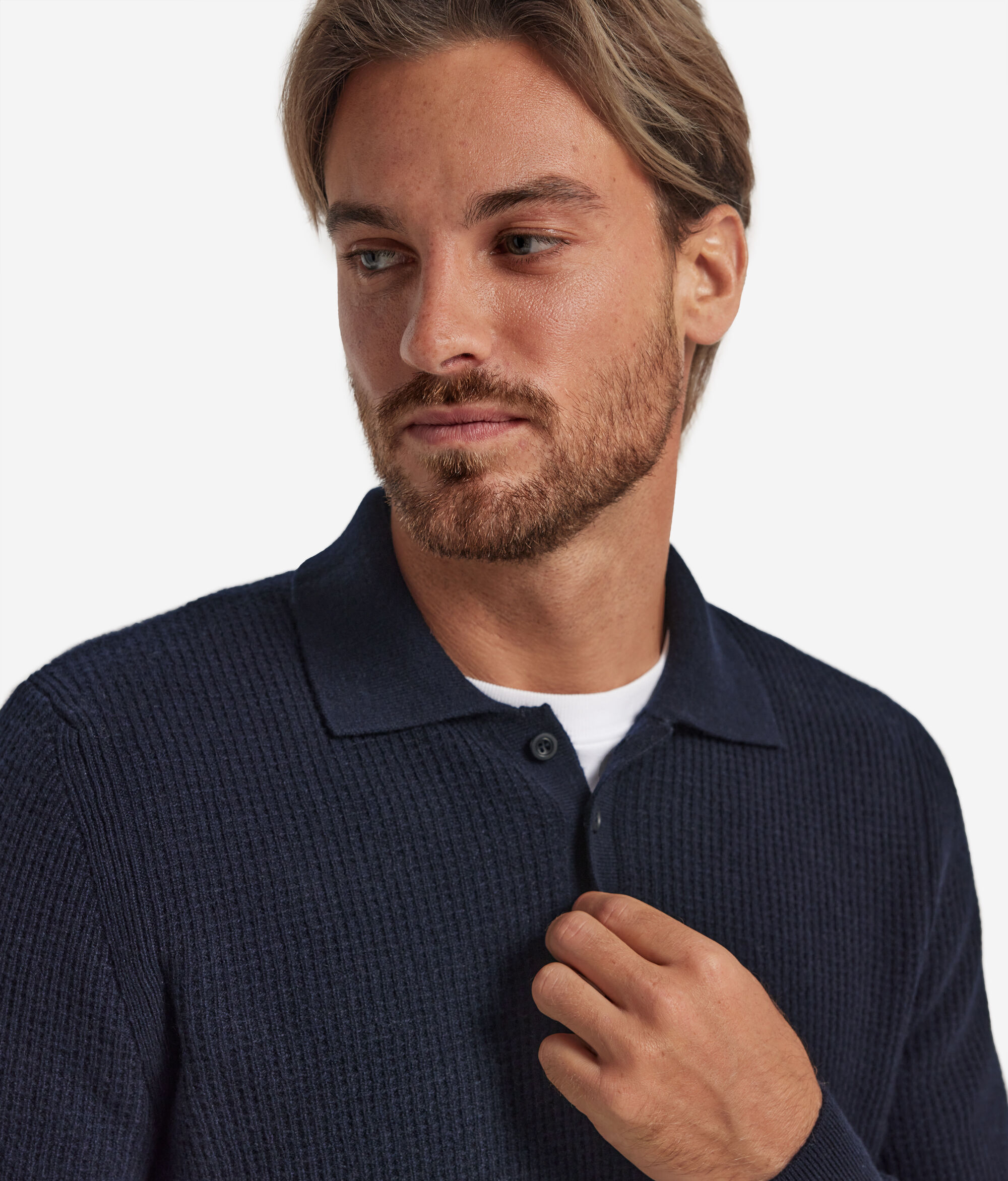 Поло вафельной вязки из ультрамягкого кашемира