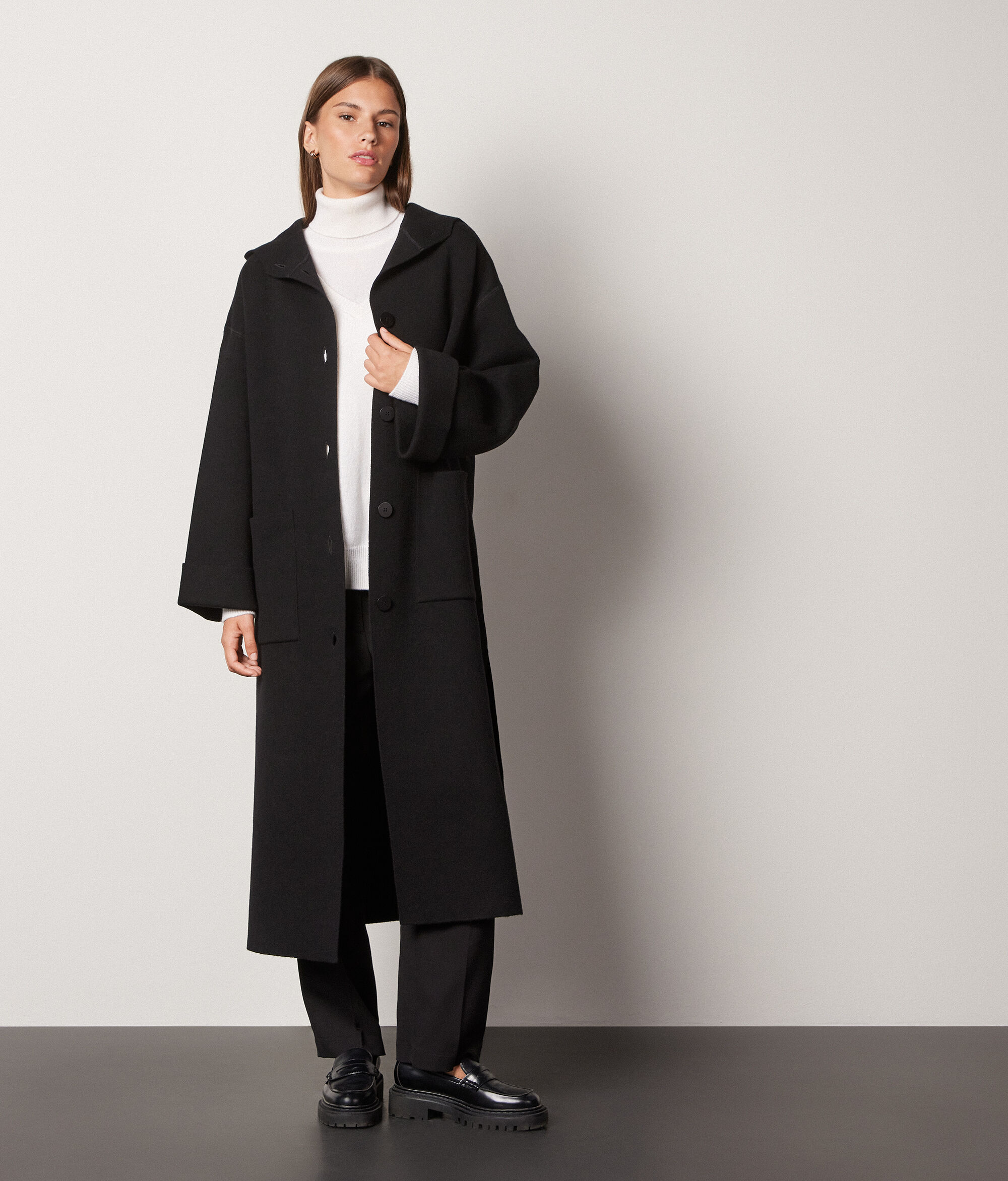 Cappotto in Cashmere Ultrasoft con Cappuccio