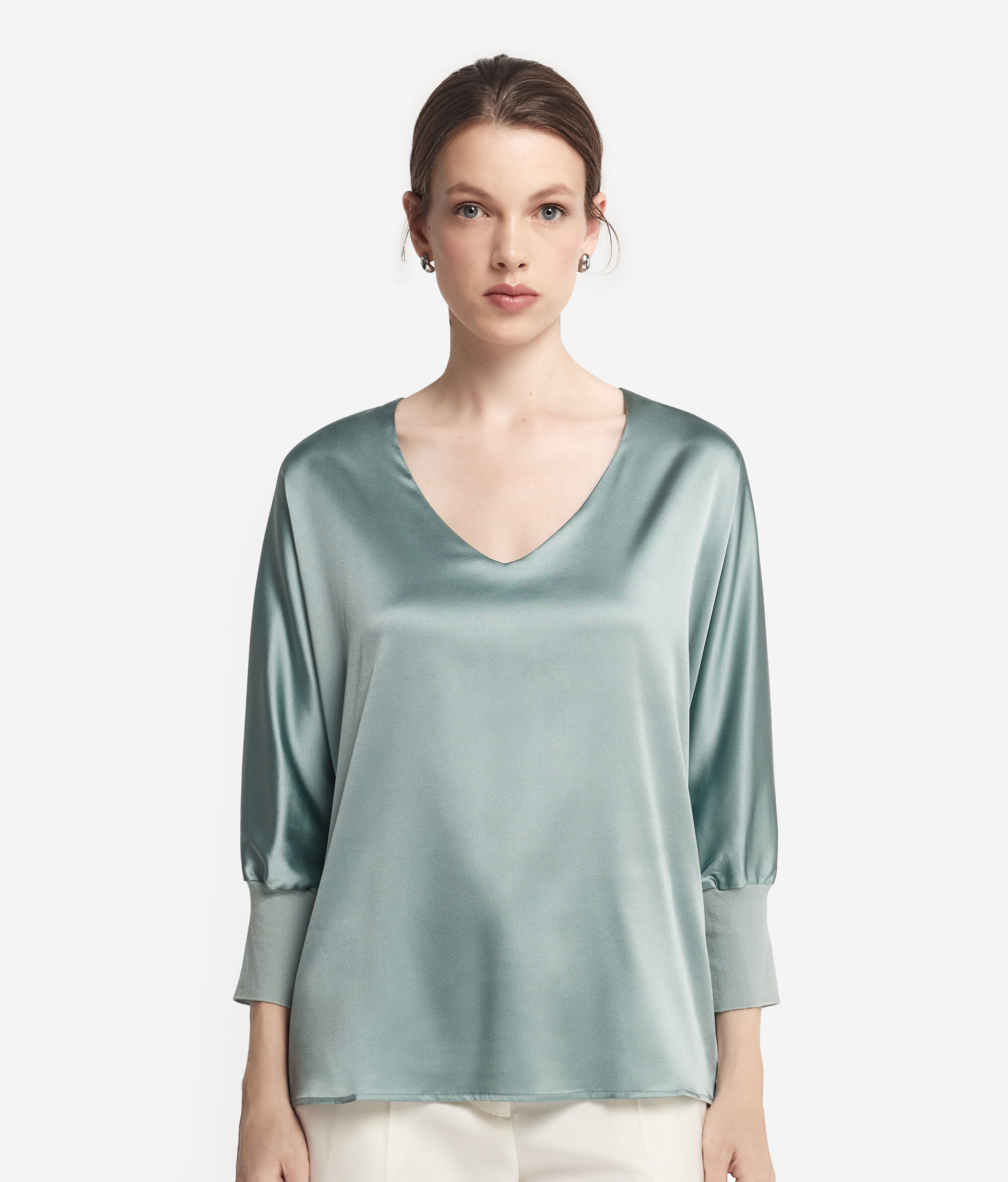 V-Neck Silk Blouse