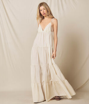 Striped flounced dress