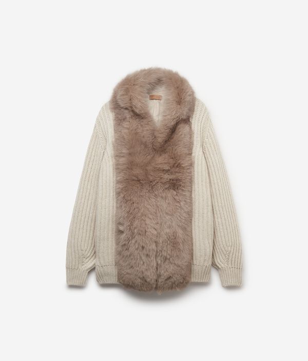 Пальто из кашемира с мехом