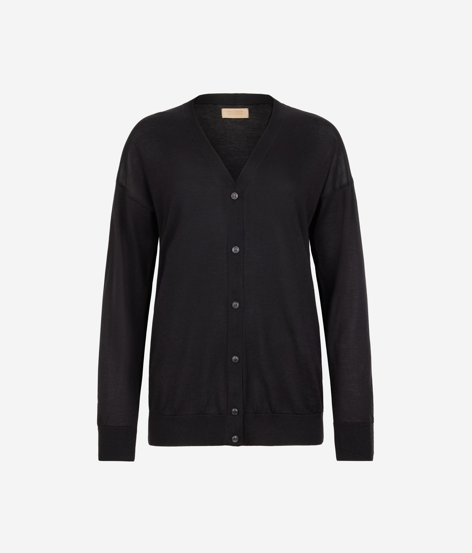 Cardigan mit langen Ärmeln aus Seide Baumwolle