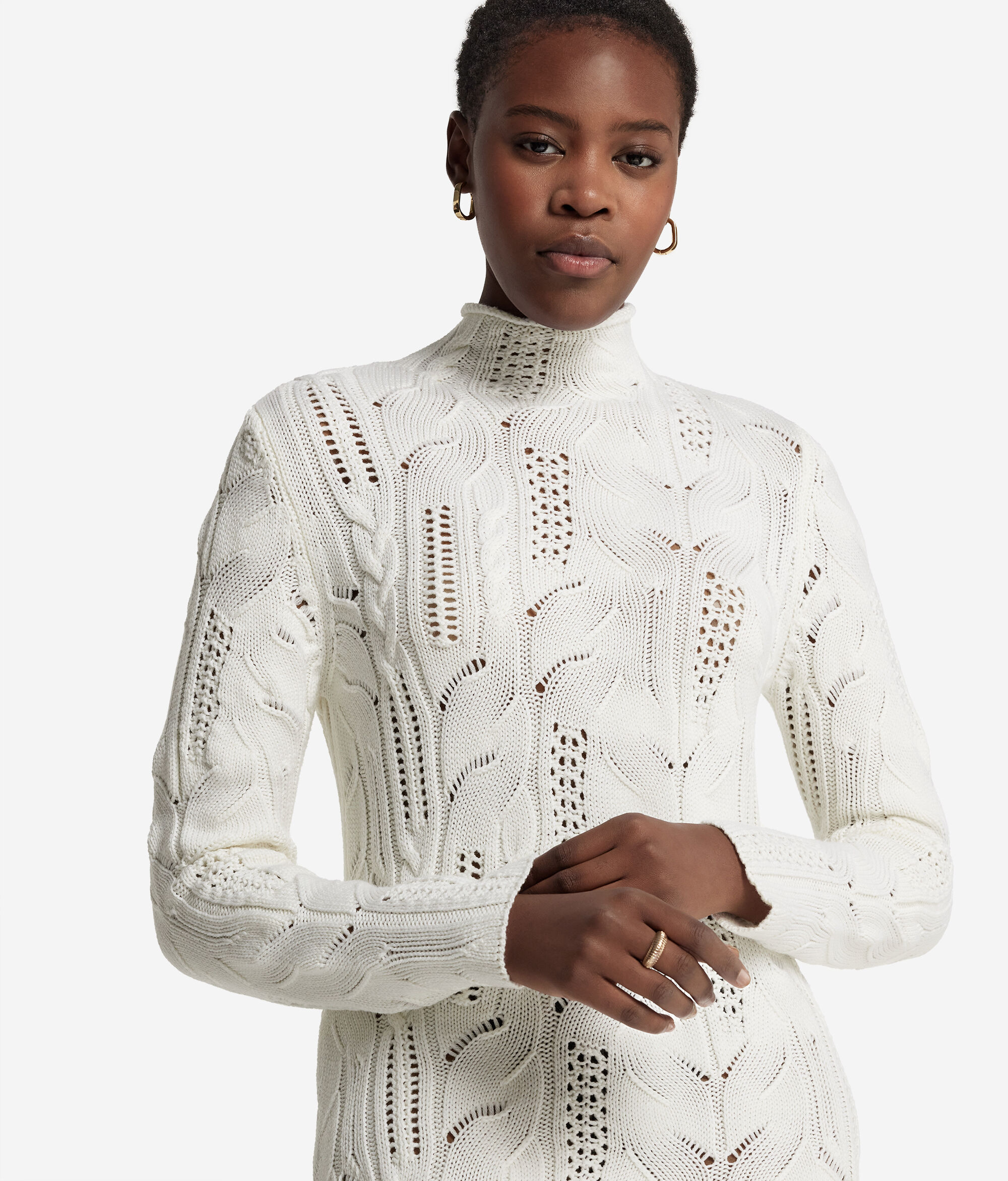 Wool Dress with Cable Pattern