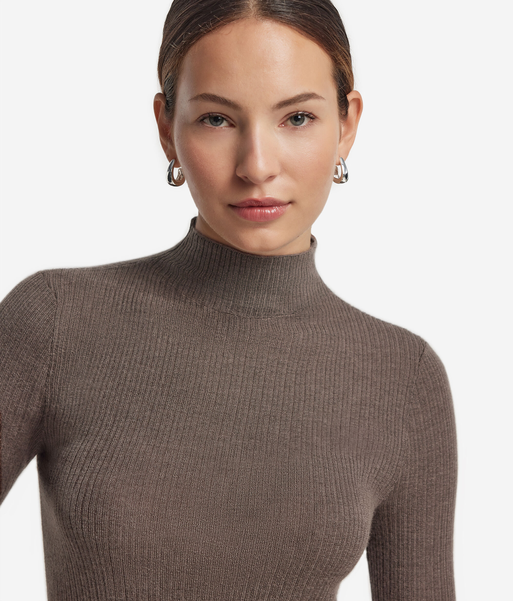 Gerippter Rollkragenpullover aus Kaschmir Ultrafine