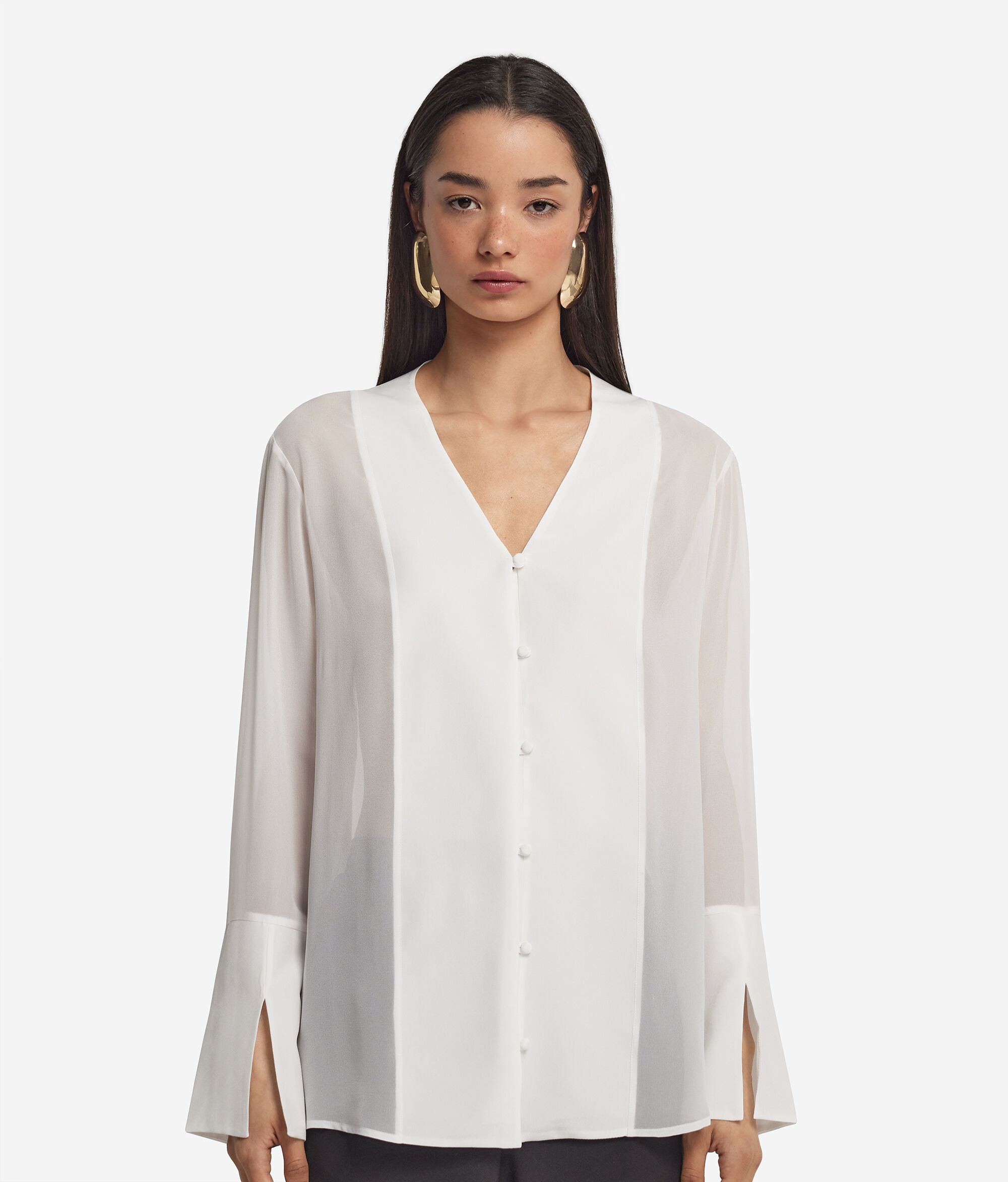 Silk V-Neck Shirt