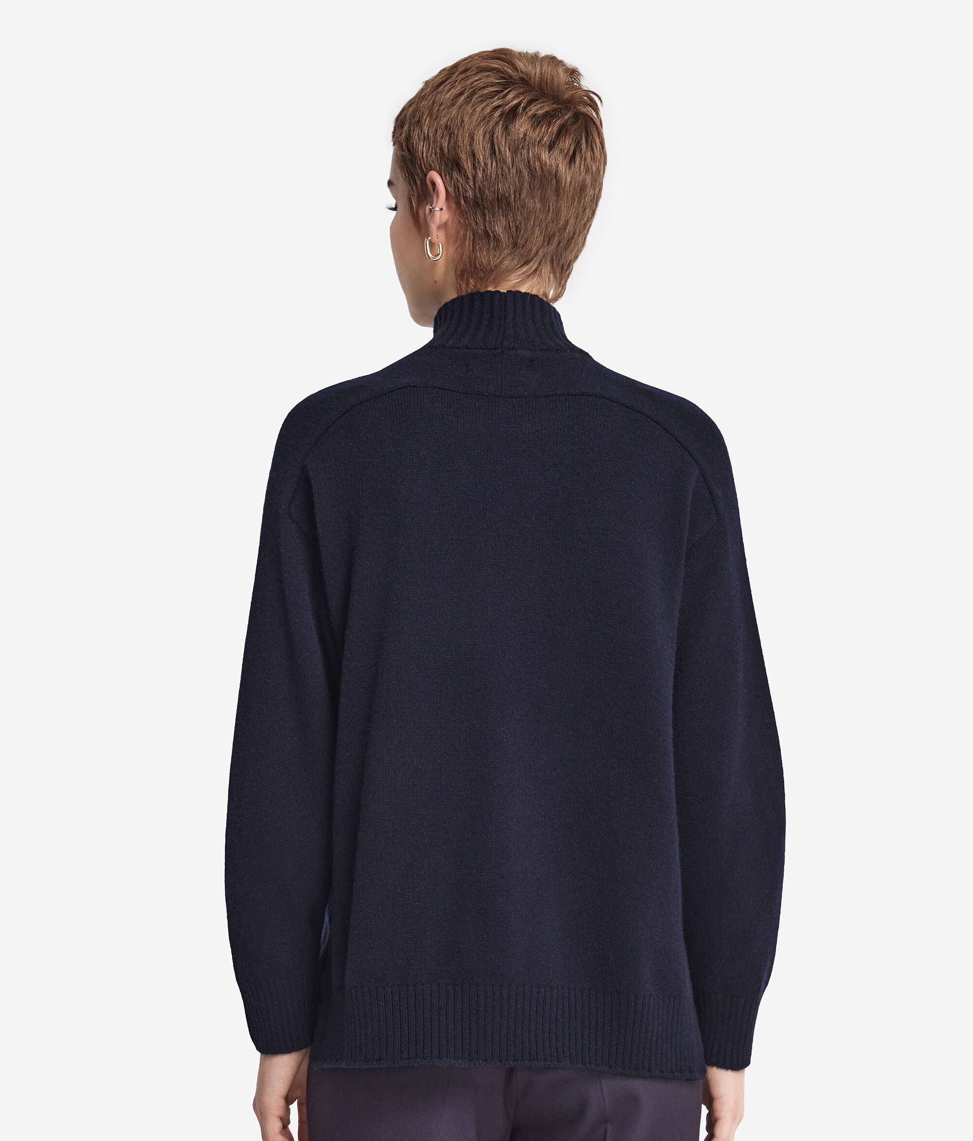 Jersey de cuello cisne de mujer y manga martillo de Cashmere Ultrasoft