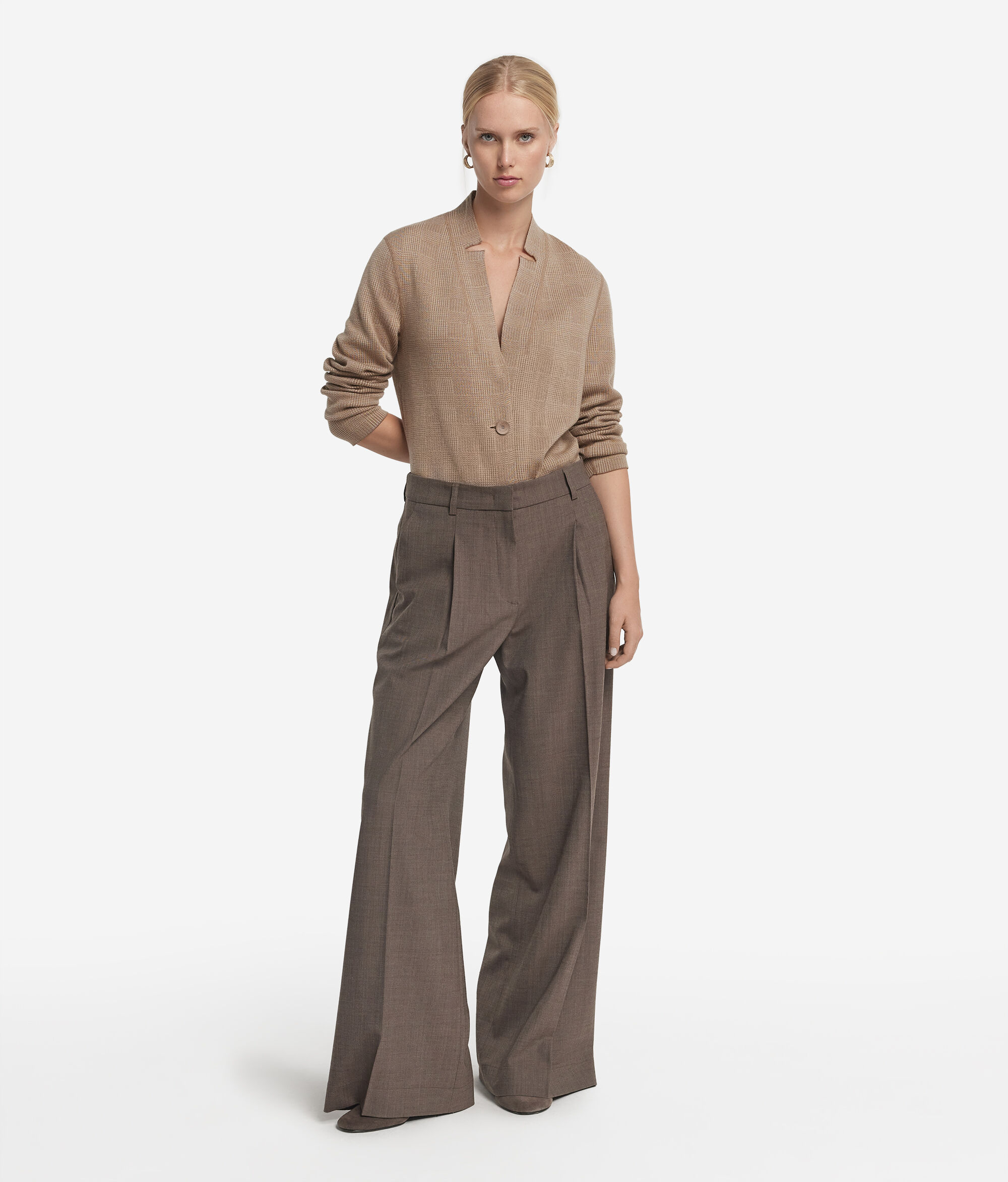 Casaco reversível em lã e Ultrafine Cashmere