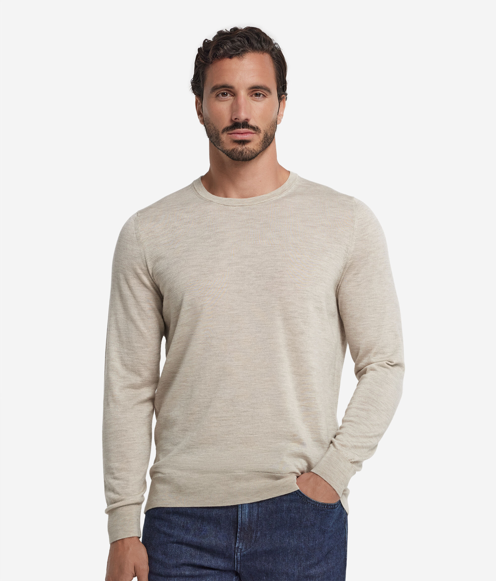 Suéter de hombre de cuello redondo de cashmere ultrafine