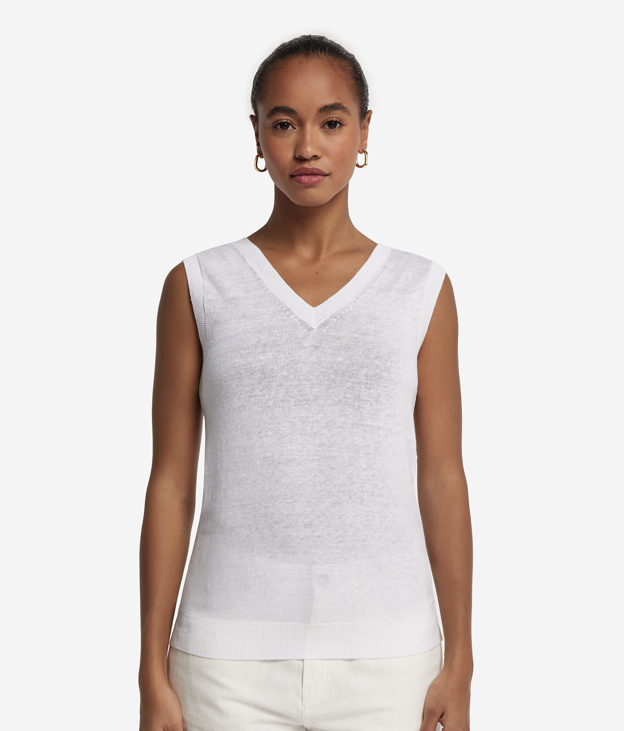 Linen cotton V-neck camisole