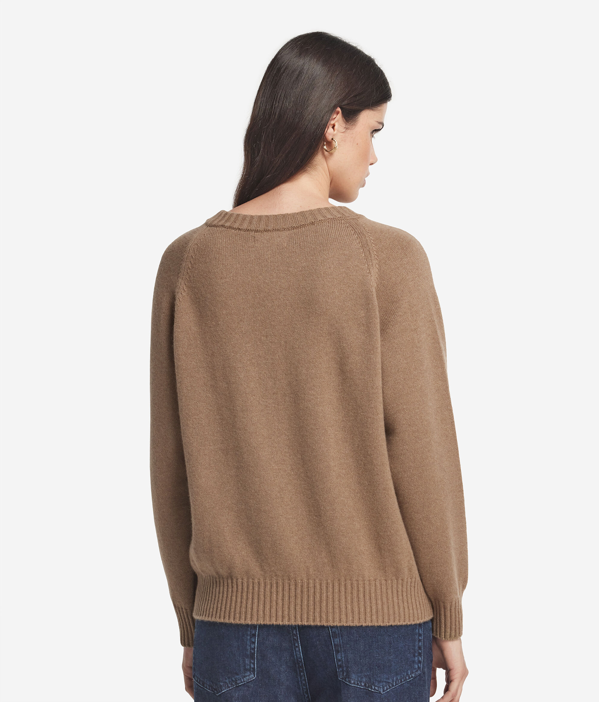 Pullover mit V-Ausschnitt und Sattelschulter aus Kaschmir Ultrasoft