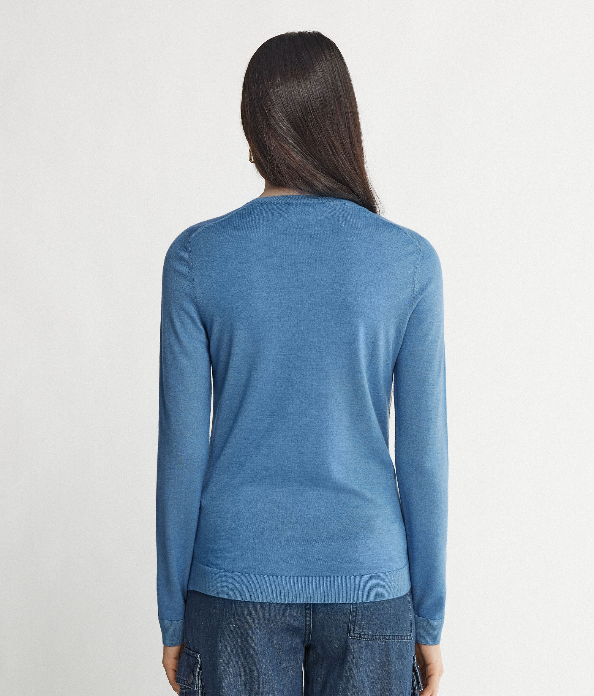 Camisola com Decote Redondo em Ultrafine Cashmere