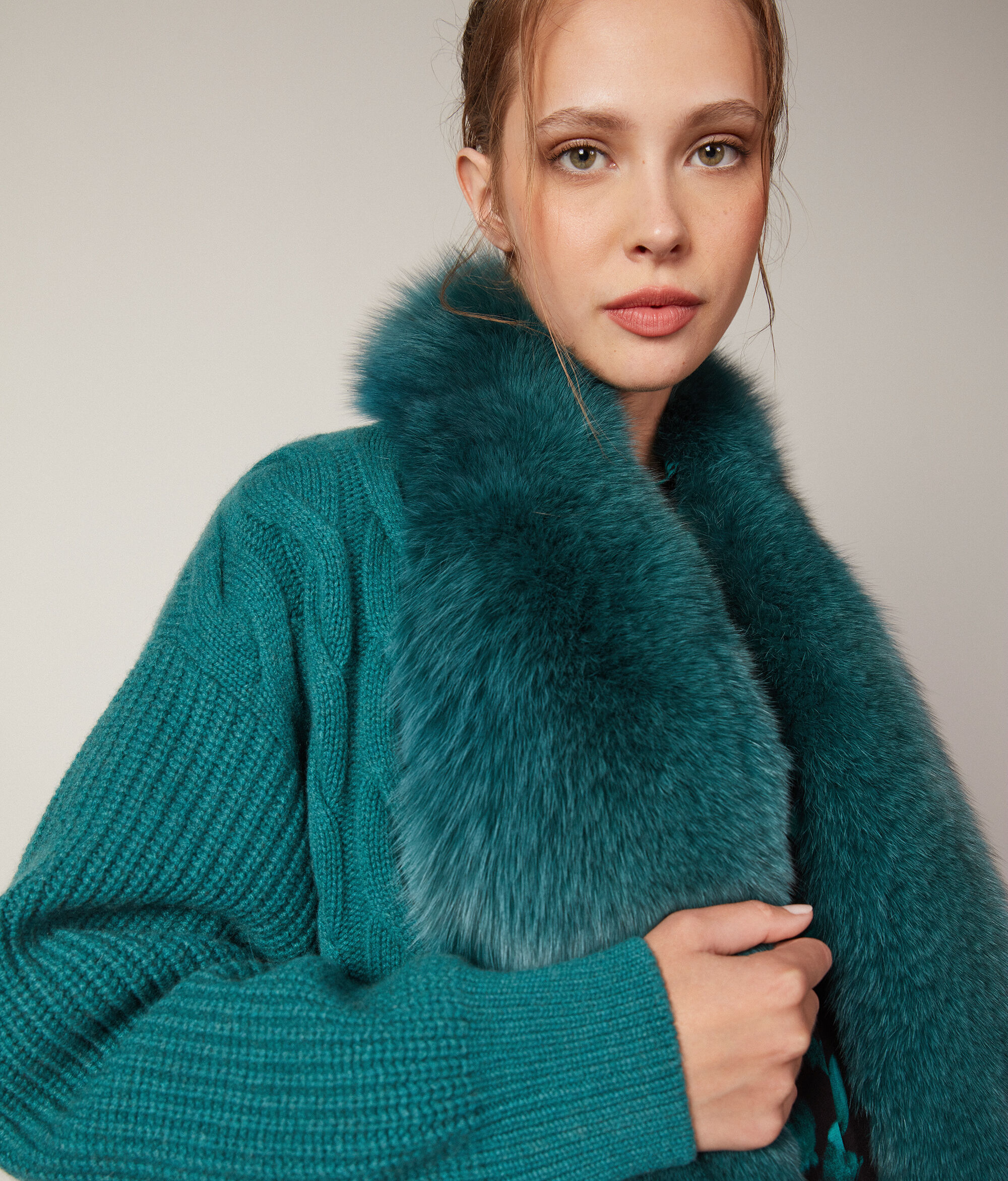 Ultrasoft Cashmere Cable-Knit Coat