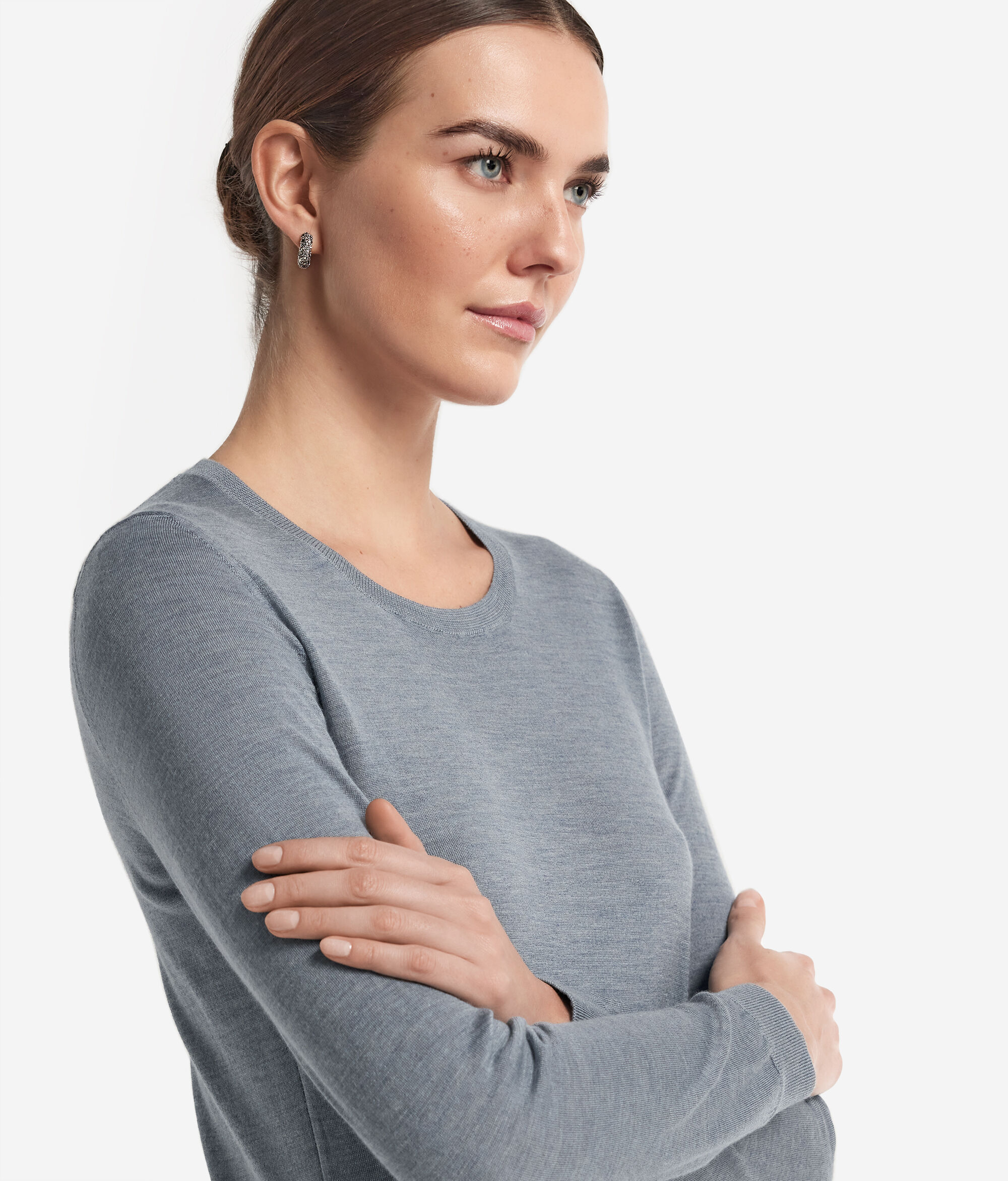 Pull femme à col rond en cachemire ultra-fin