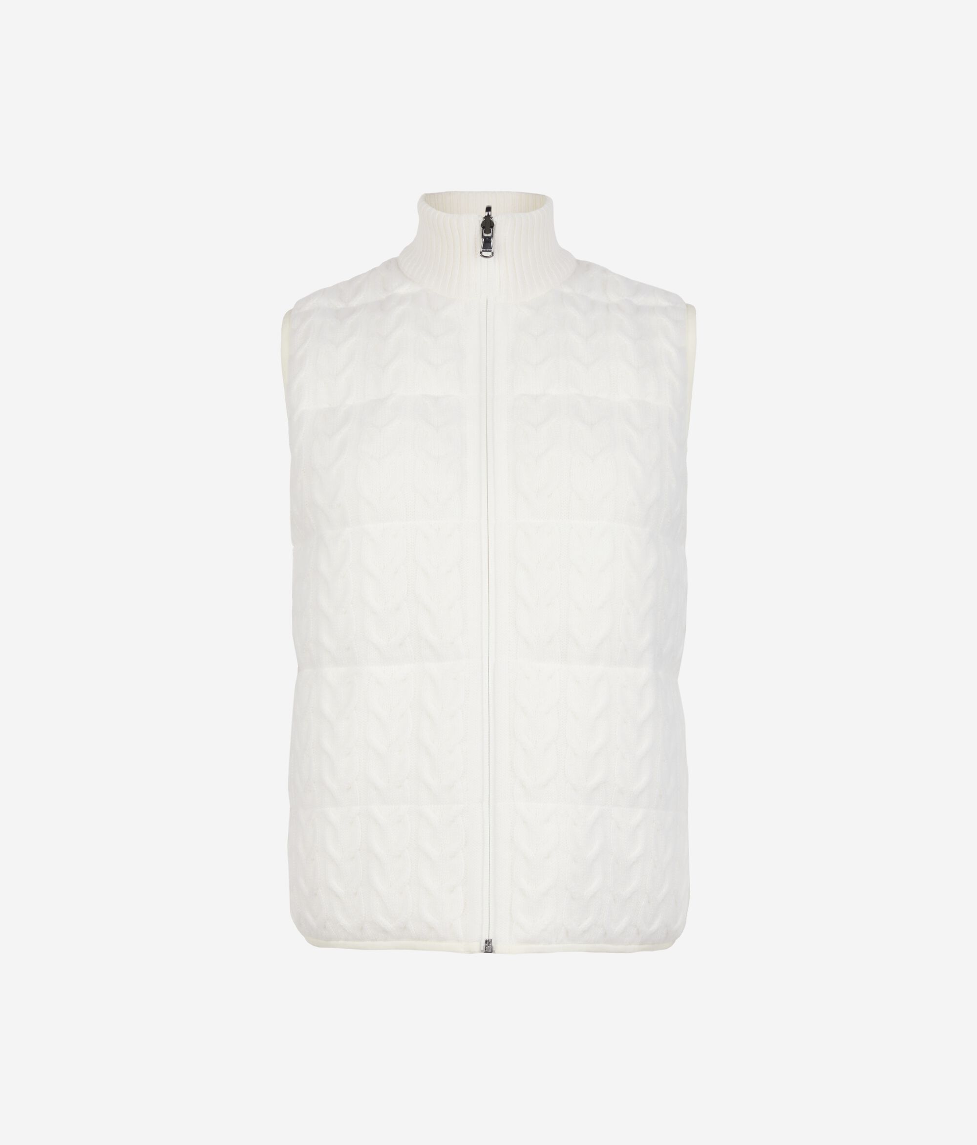 Woven cashmere down vest