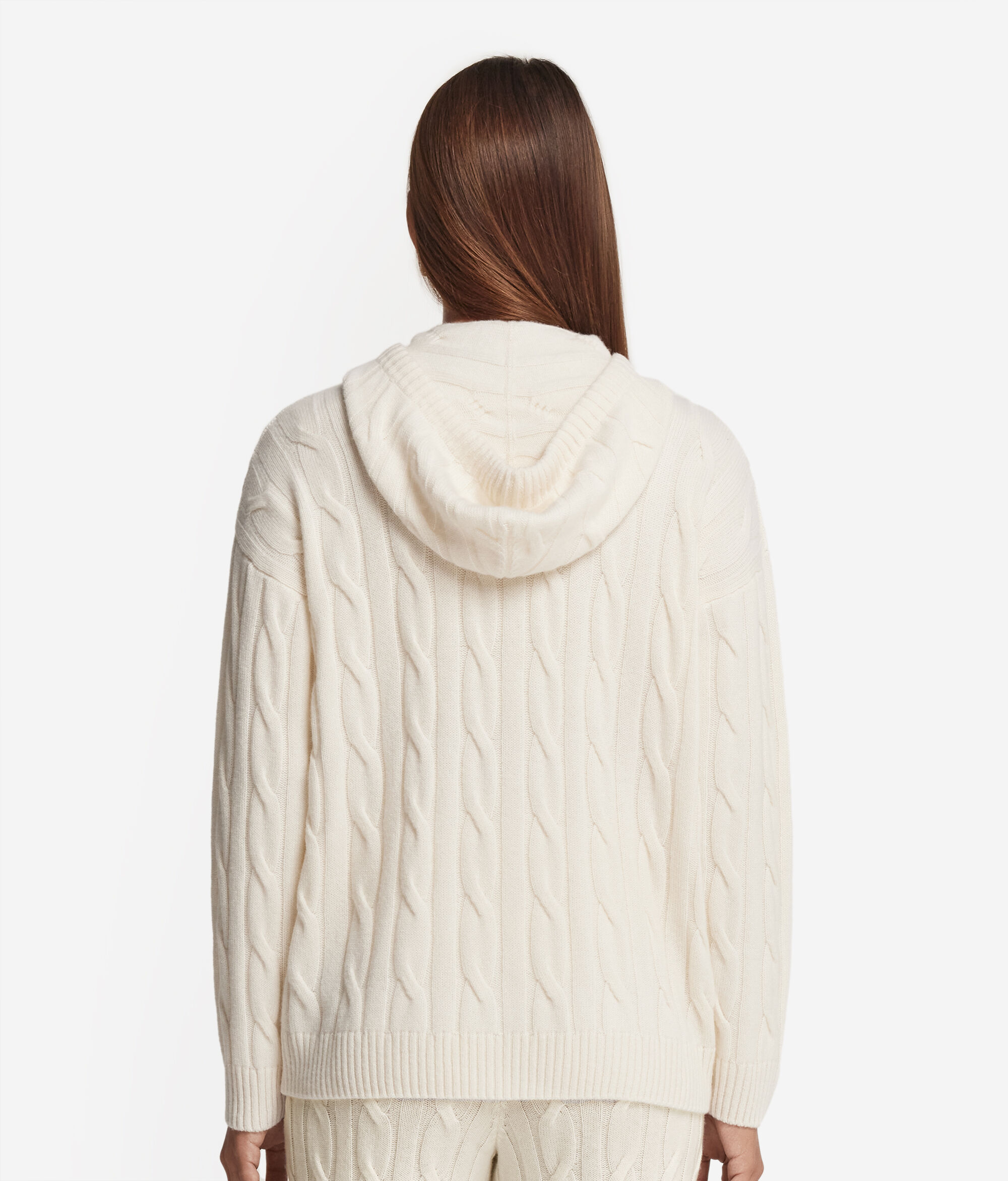 Cable Knit Ultrasoft Cashmere Sweatshirt with Zip