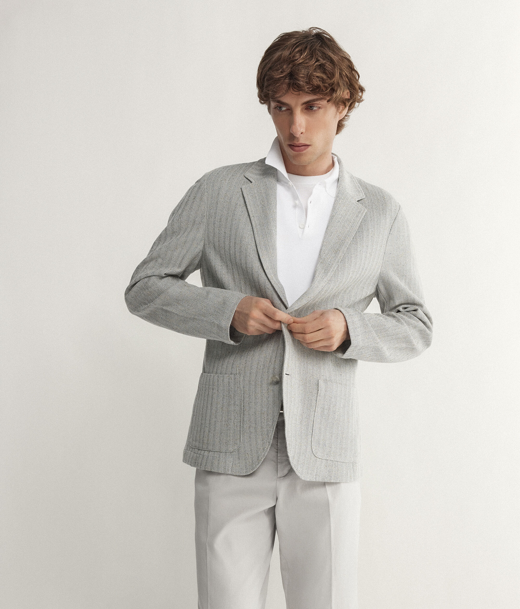 Пиджак изо льна и хлопка