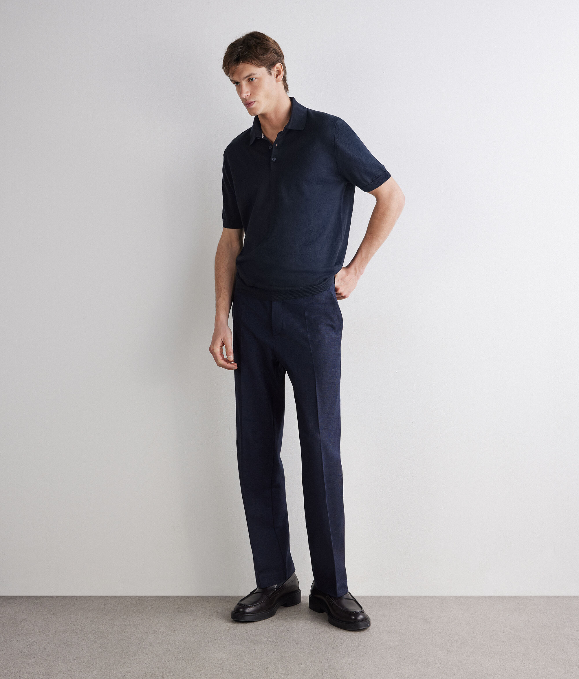 Cotton linen polo shirt