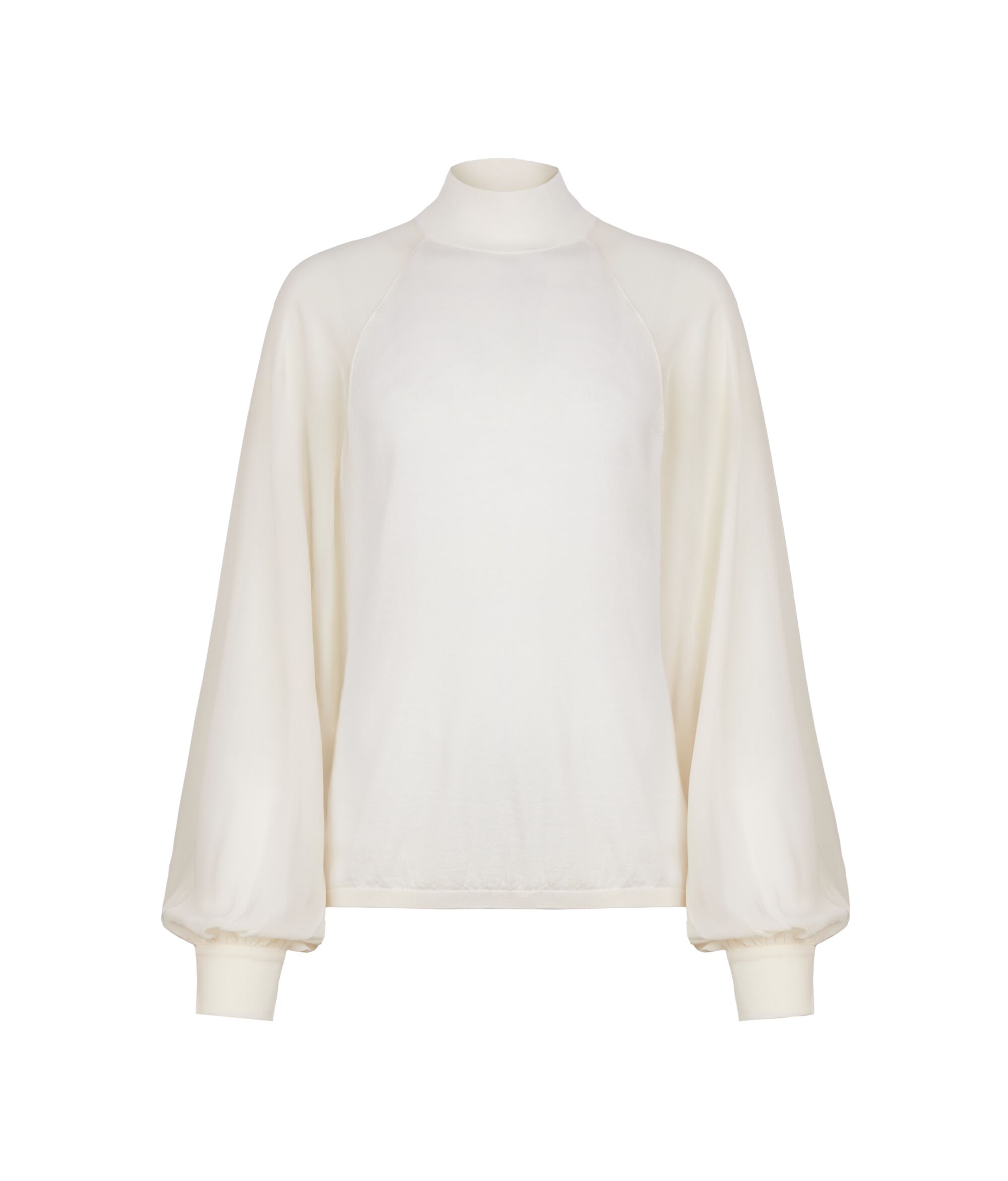 Ultrafine Cashmere blouse with silk insert