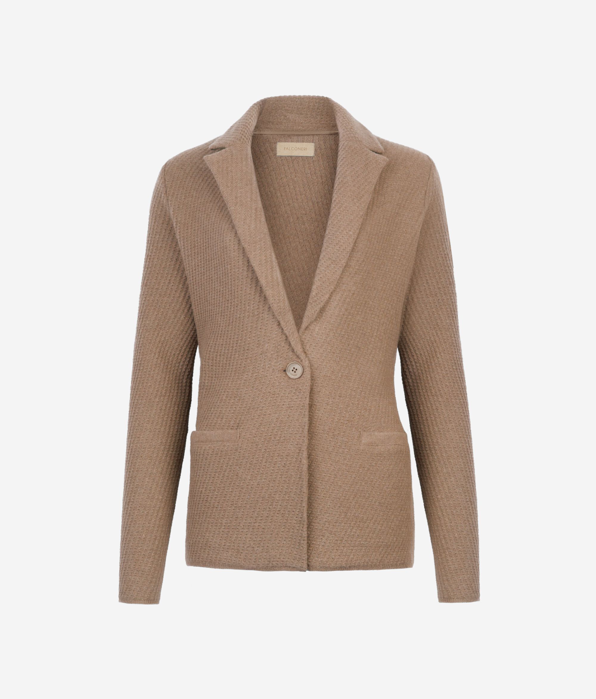 Wool and cashmere jacket with lapels