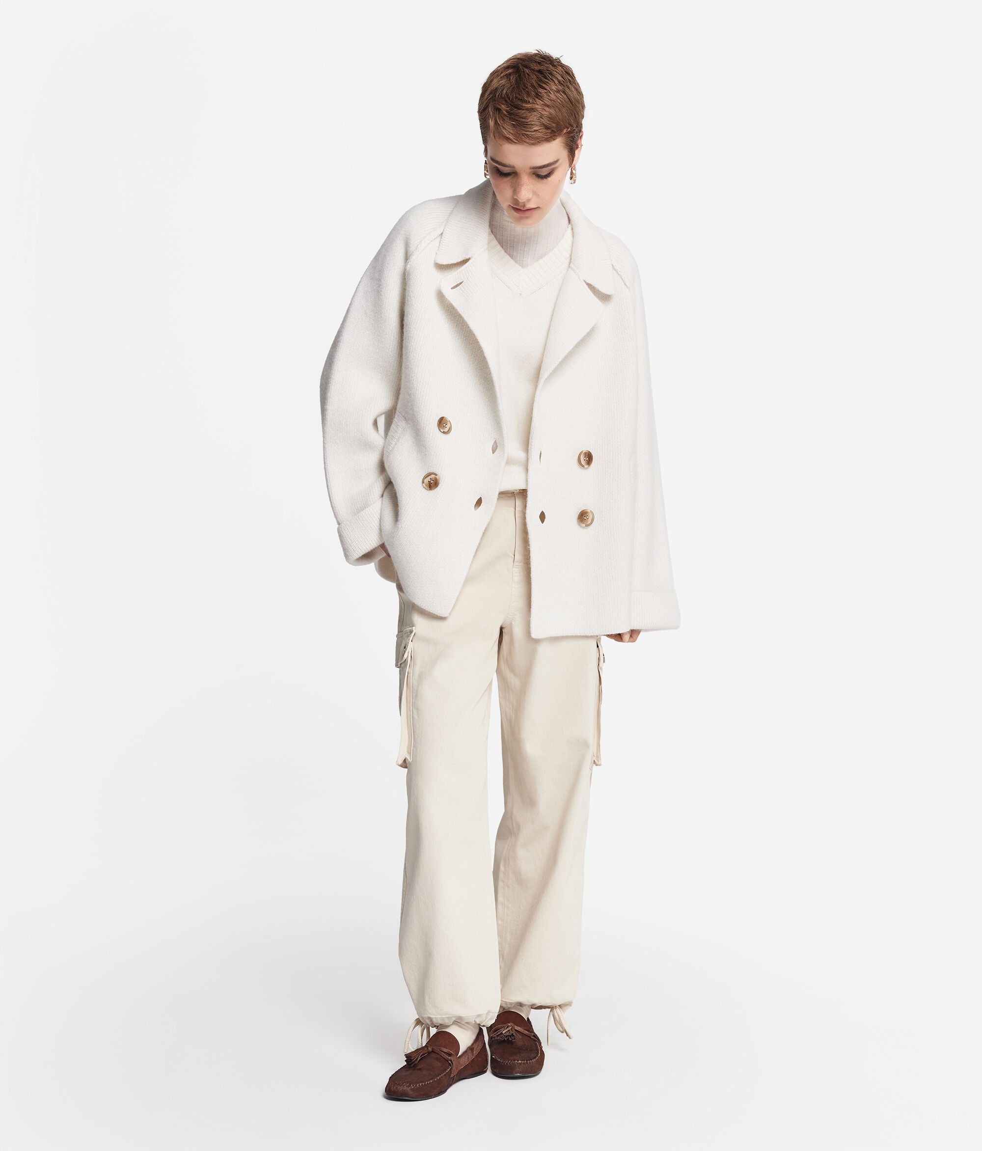 Double-Breasted Alpaca Wool Coat