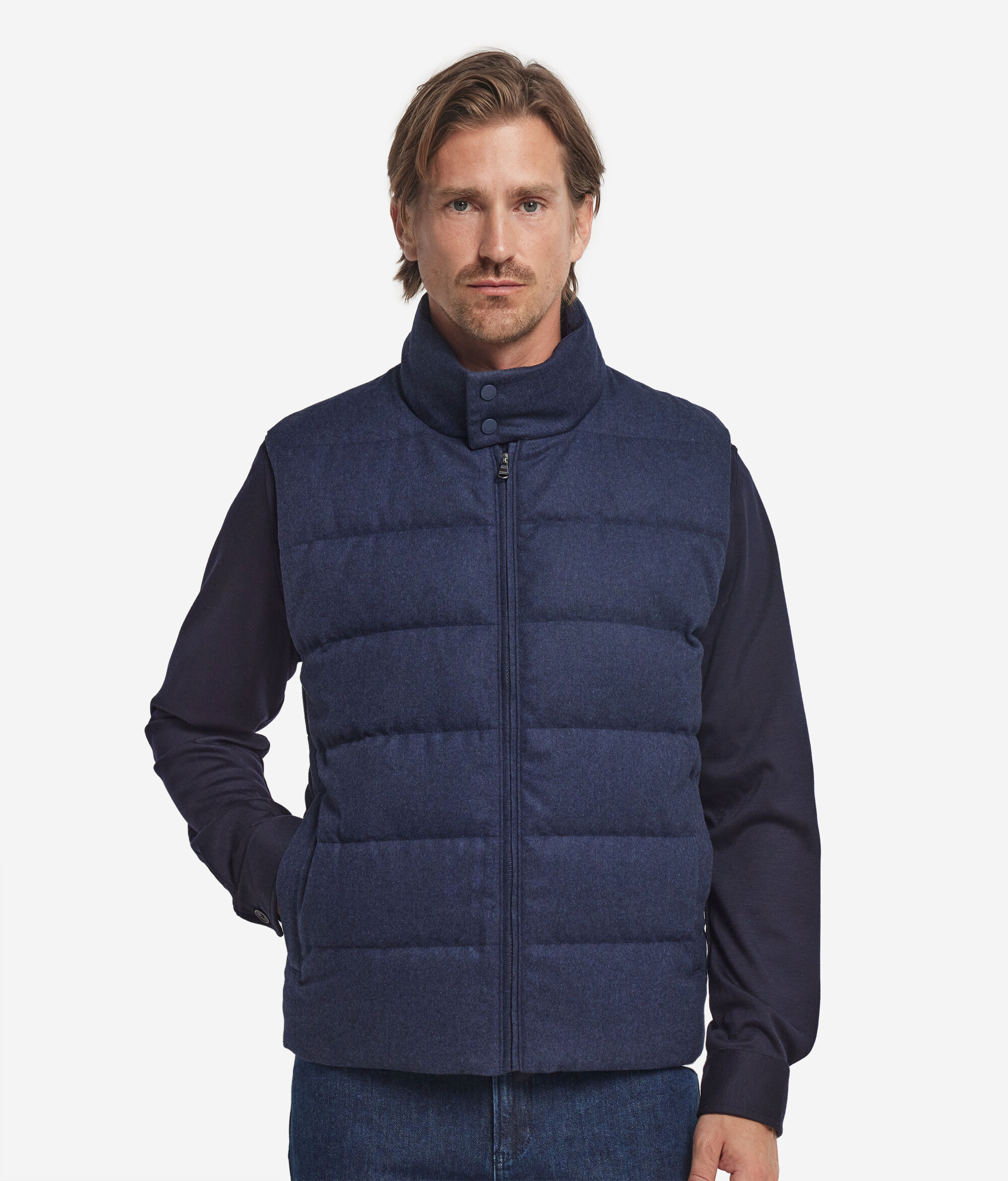 Пуховый жилет из кашемира и шелка