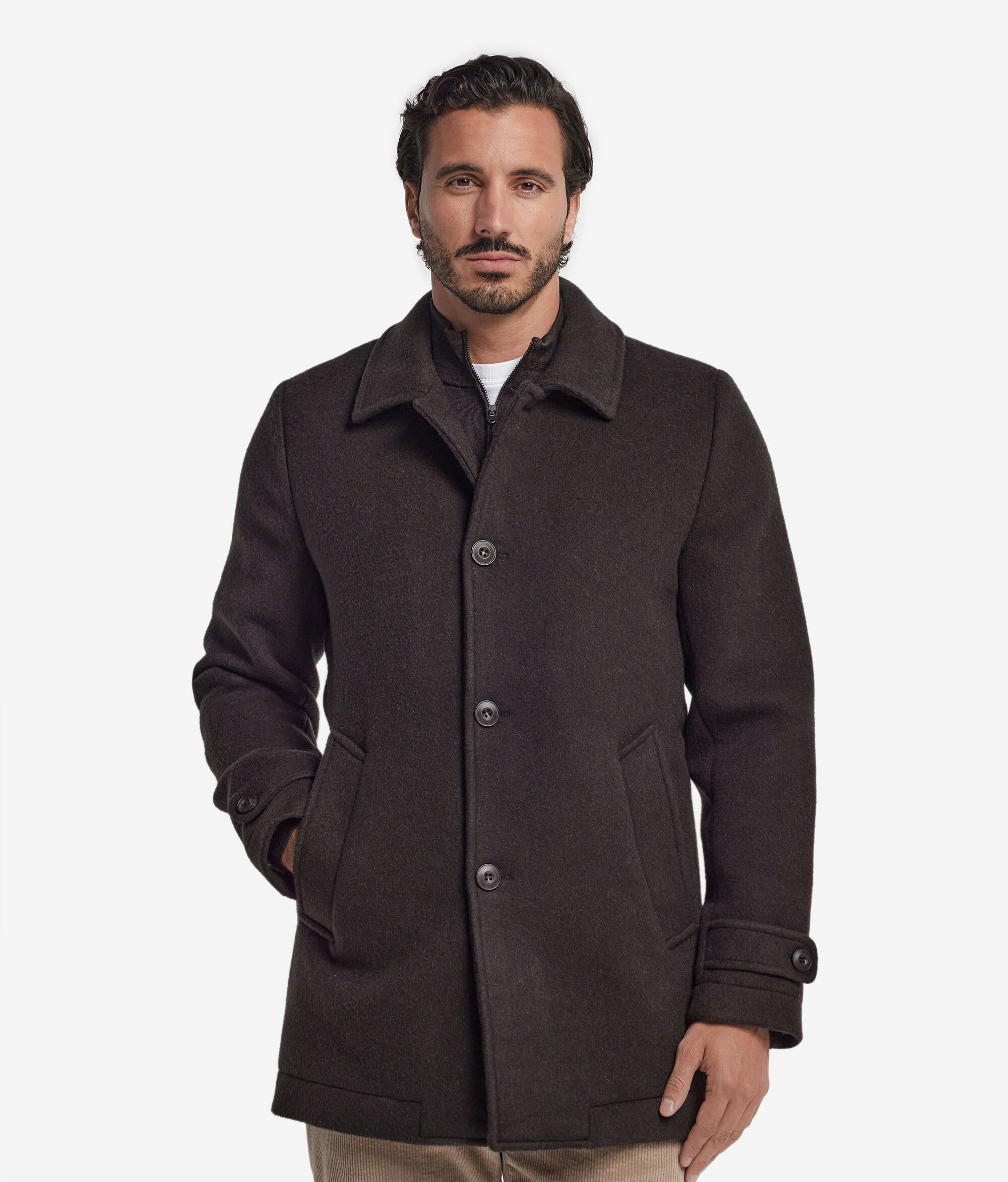 Peacoat monopetto in cashmere