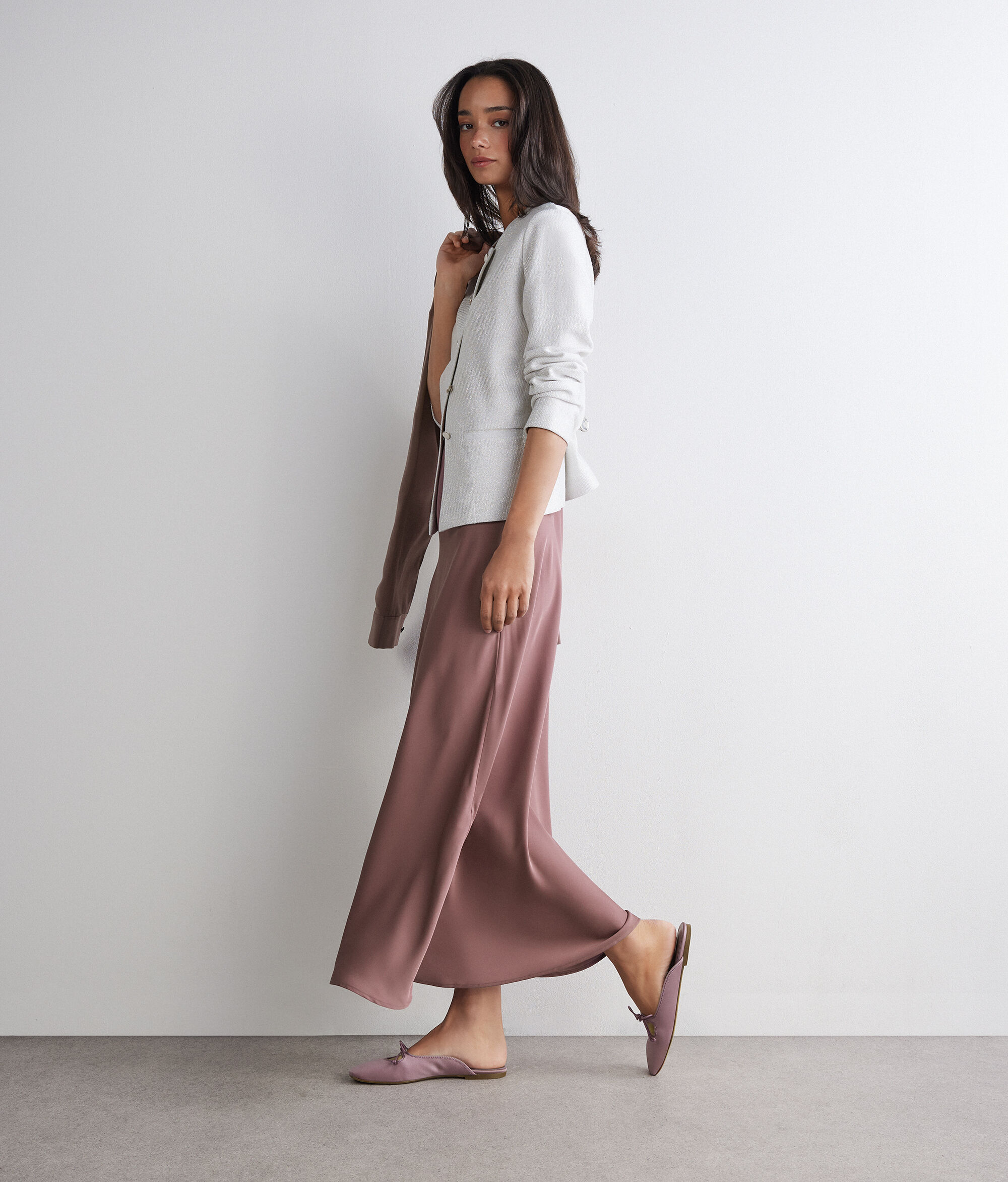 Matte satin skirt