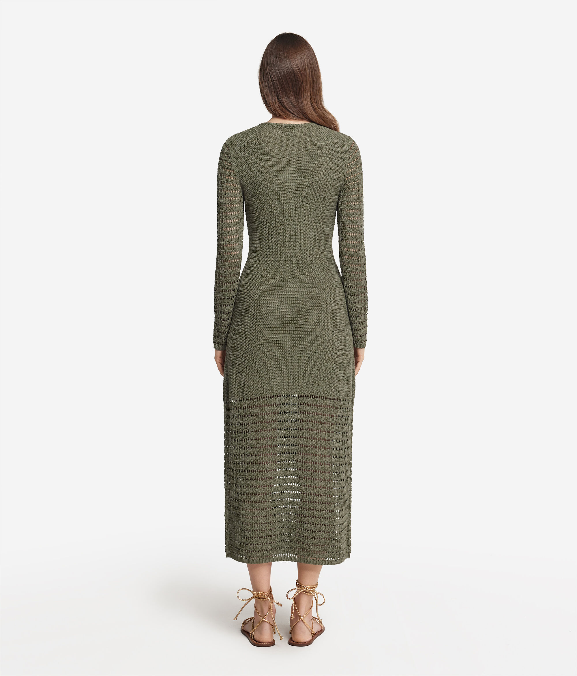 Vestido Grão de Arroz em Ponto Aberto