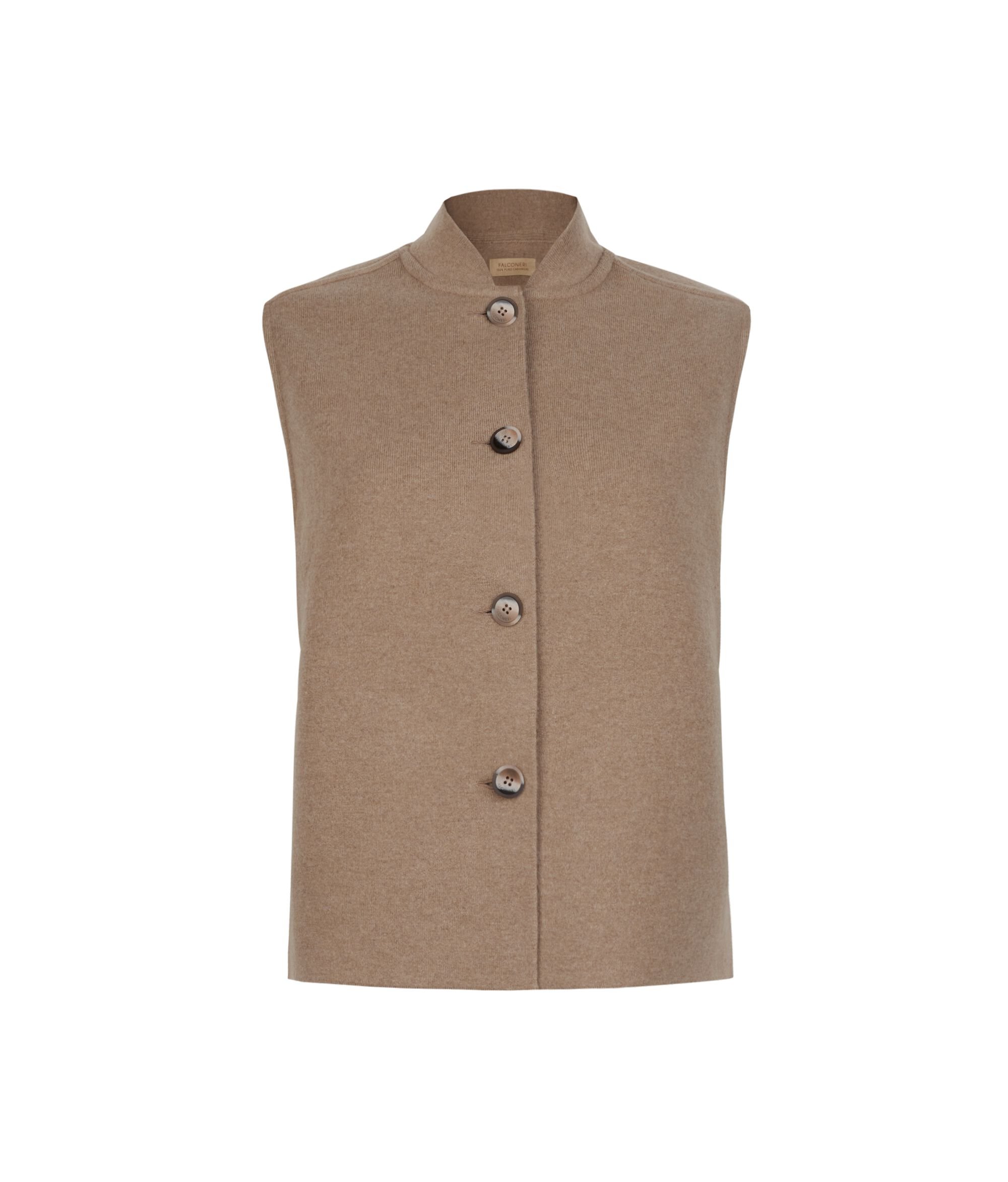 Gilet sans manches à boutons en cachemire ultra-doux