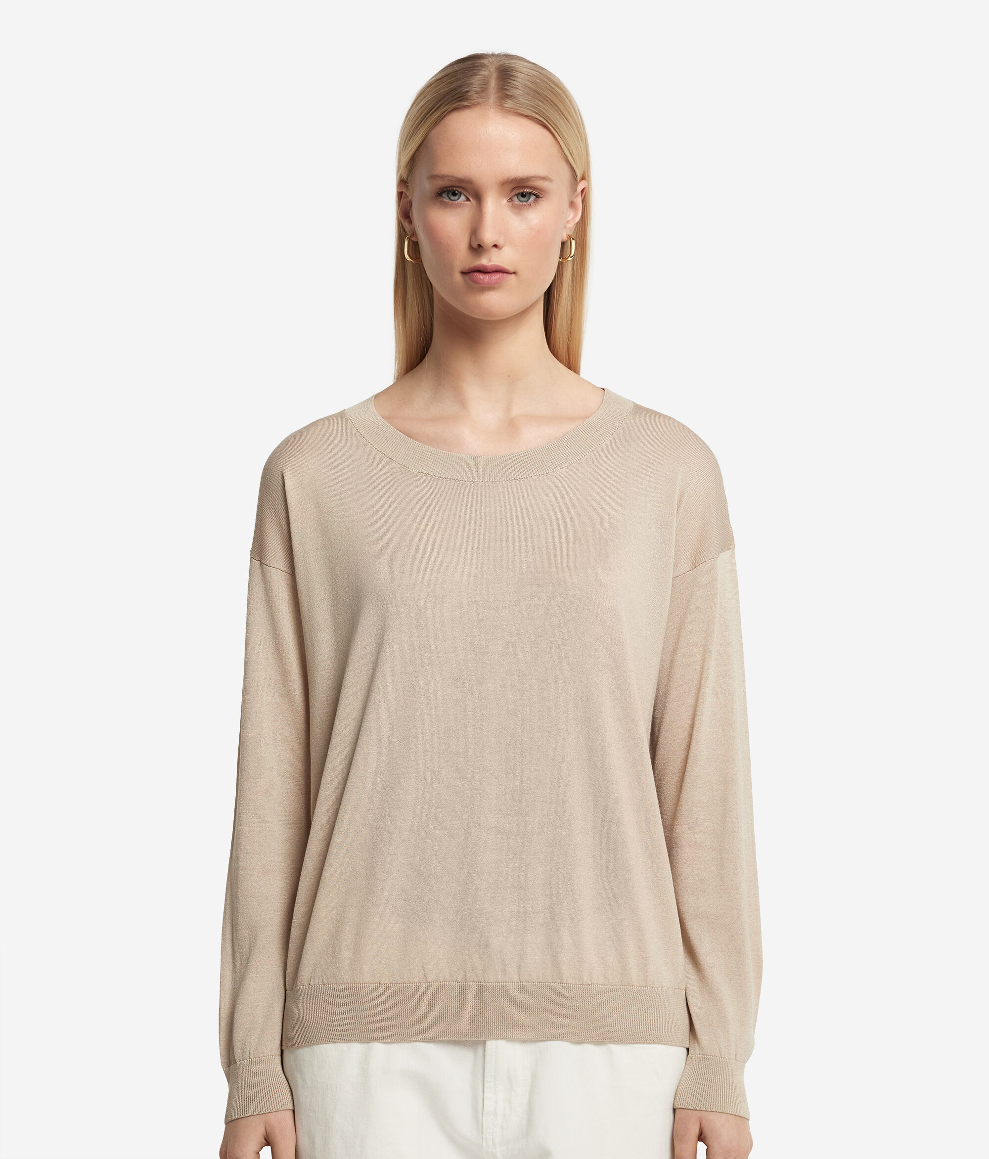Silk and Cotton Crewneck Sweater