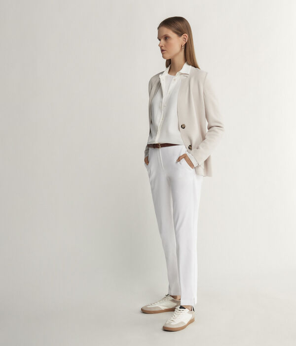 Pantalon cigarette en coton