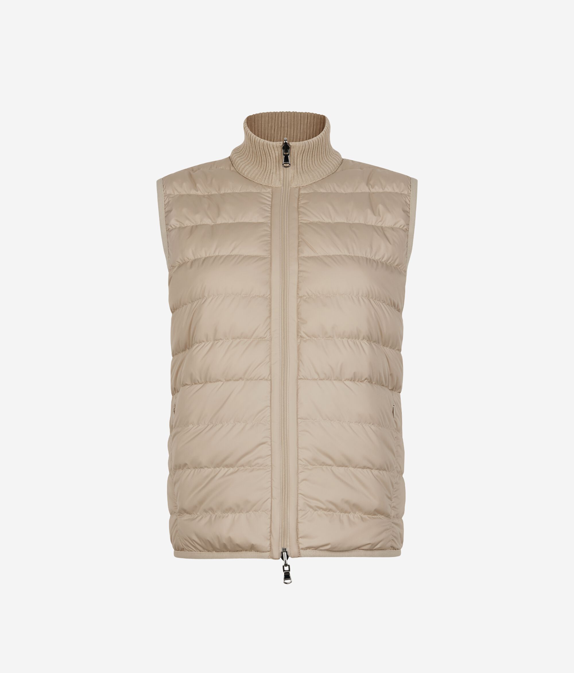 Wendedaunenweste aus Kaschmir mit Zopfmuster