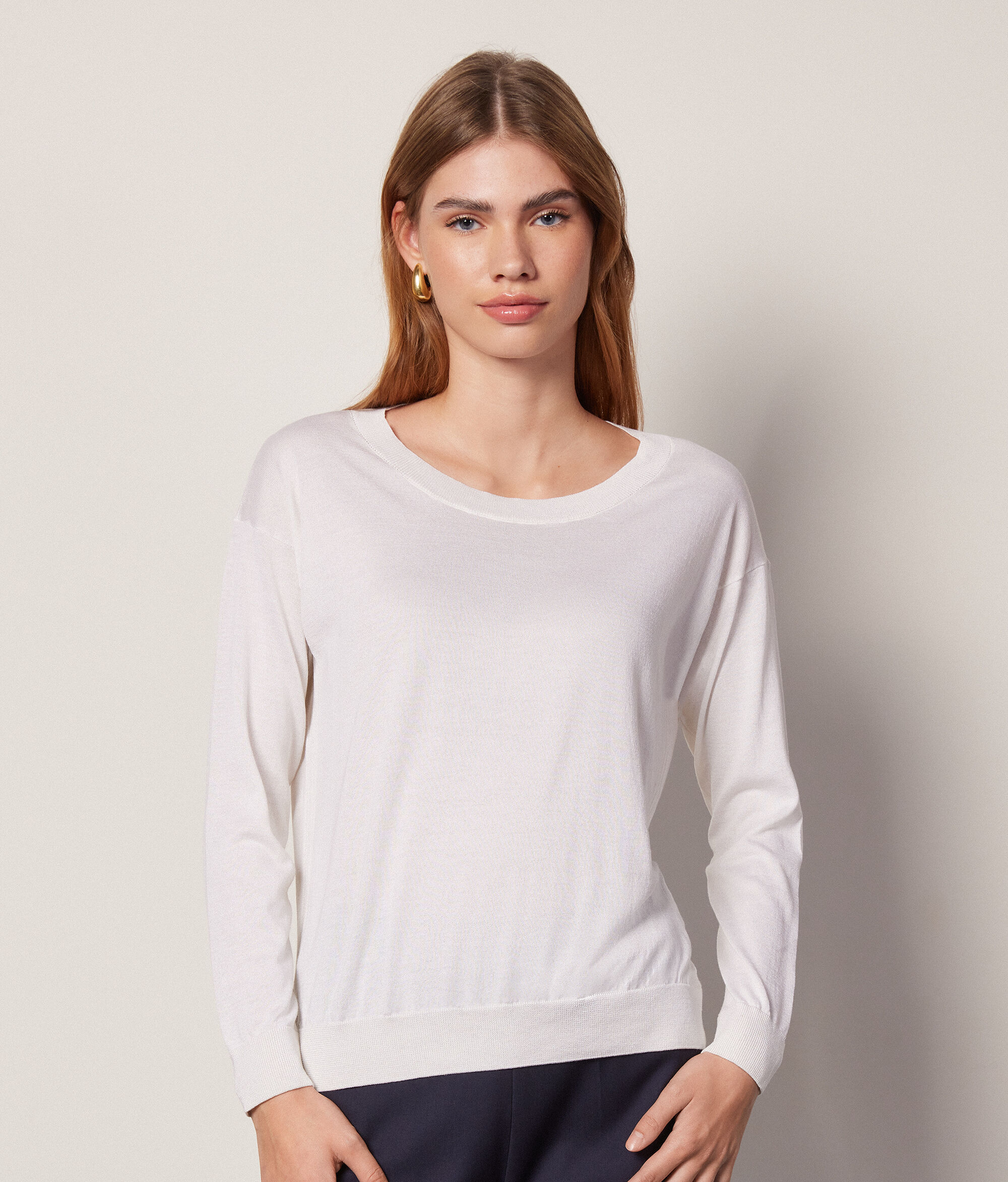 Silk and Cotton Crewneck Sweater