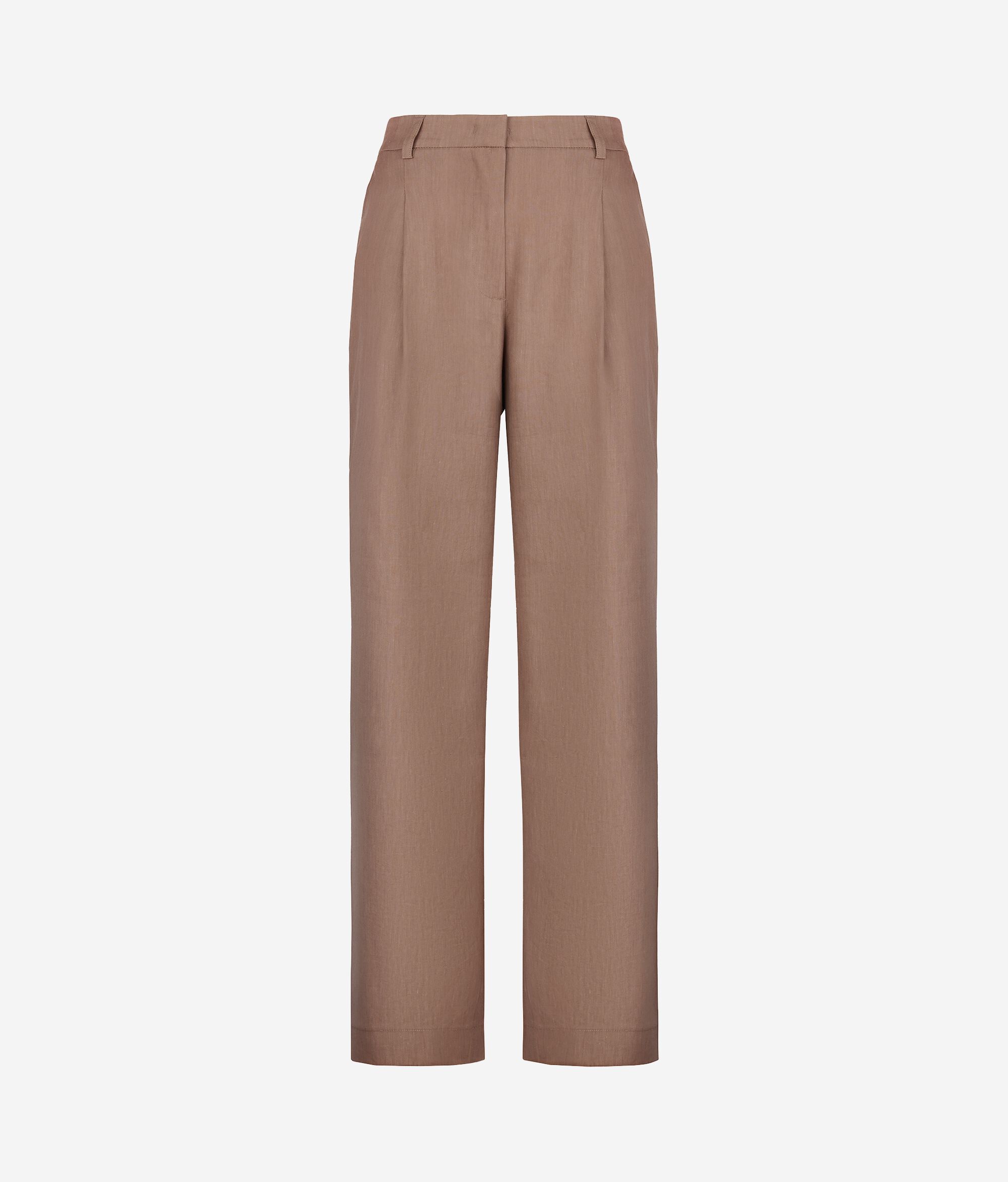Linen Viscose Wide-Leg Trousers
