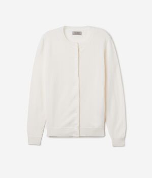 Cardigan cu guler la baza gâtului din cașmir ultrasoft