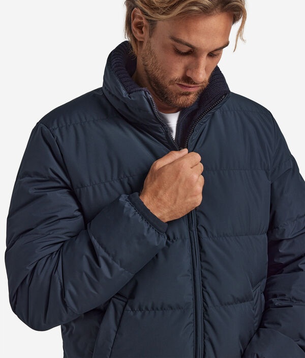 Двусторонний пуховик из кашемира и шерсти