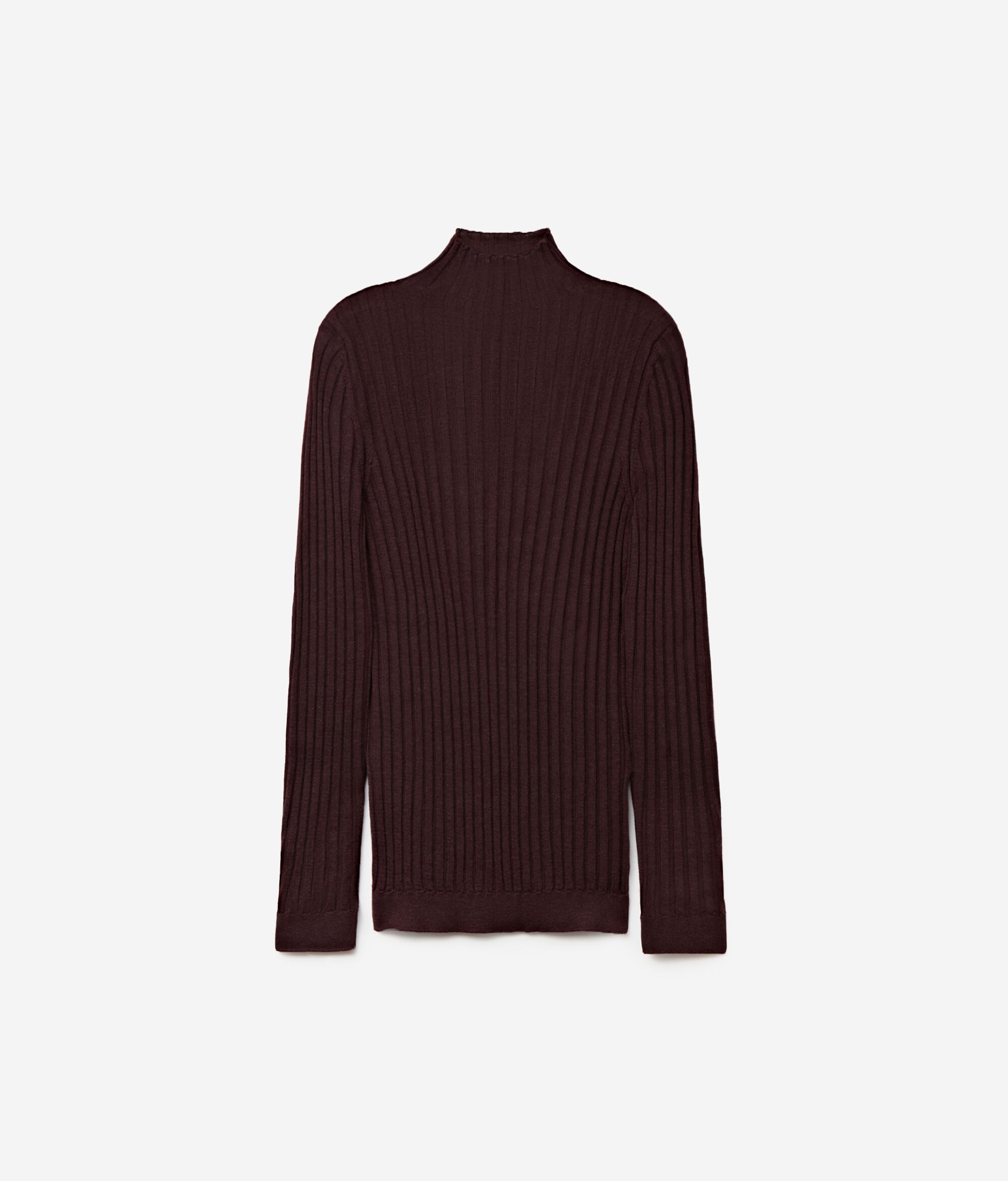 pull col roulé en cachemire femme côtelé