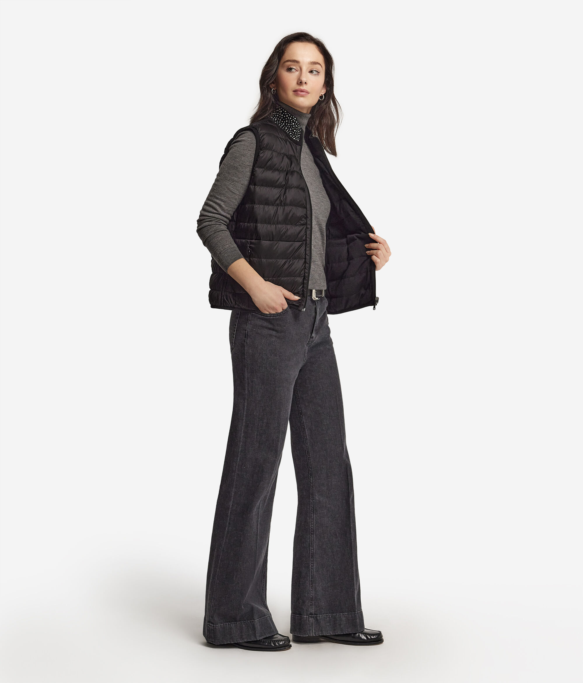 Αμάνικο Μπουφάν Διπλής Όψης με Στρας από Ultrafine Cashmere