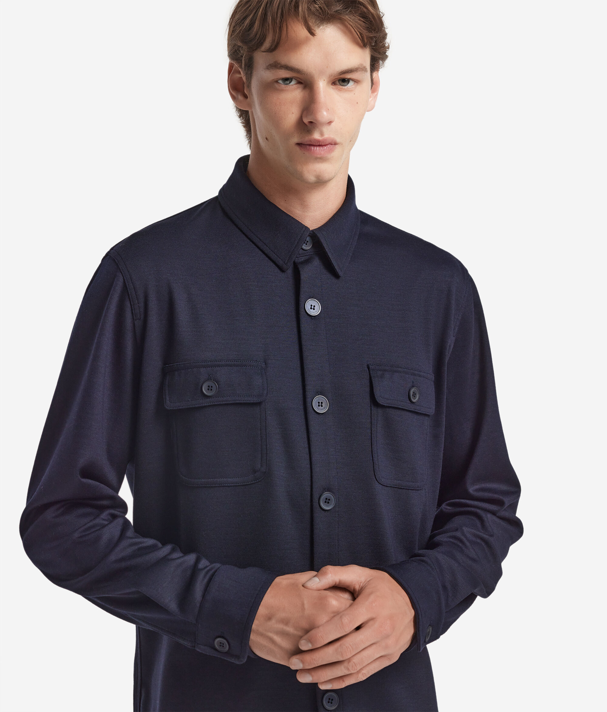 Wool jersey overshirt