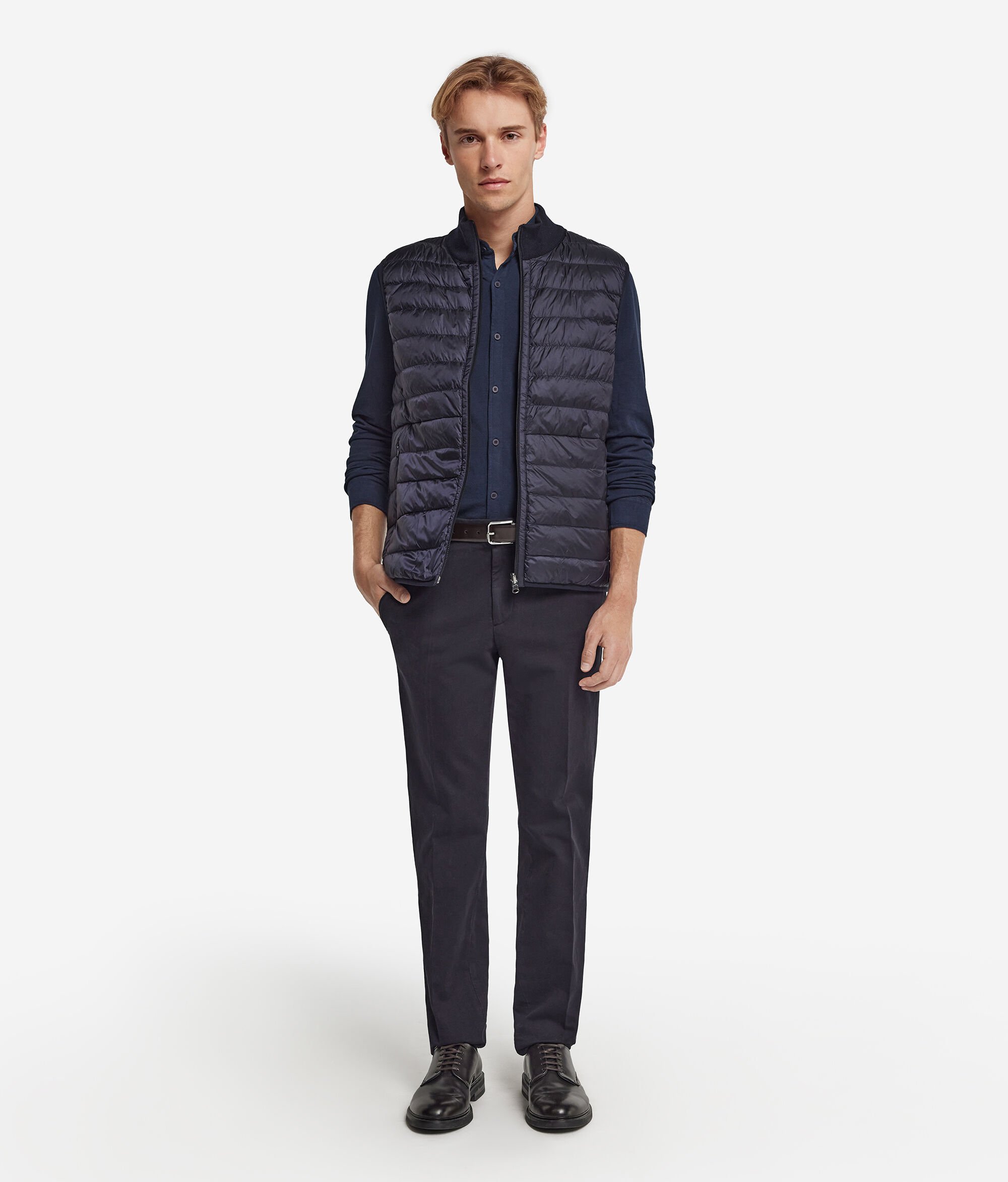 カシミヤ リバーシブル ダウンベスト