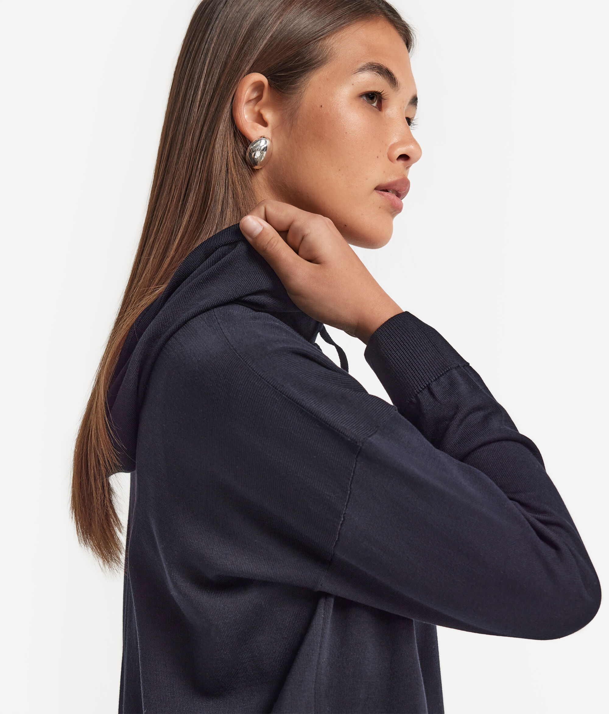Silk and Cotton Hooded Sweatshirt