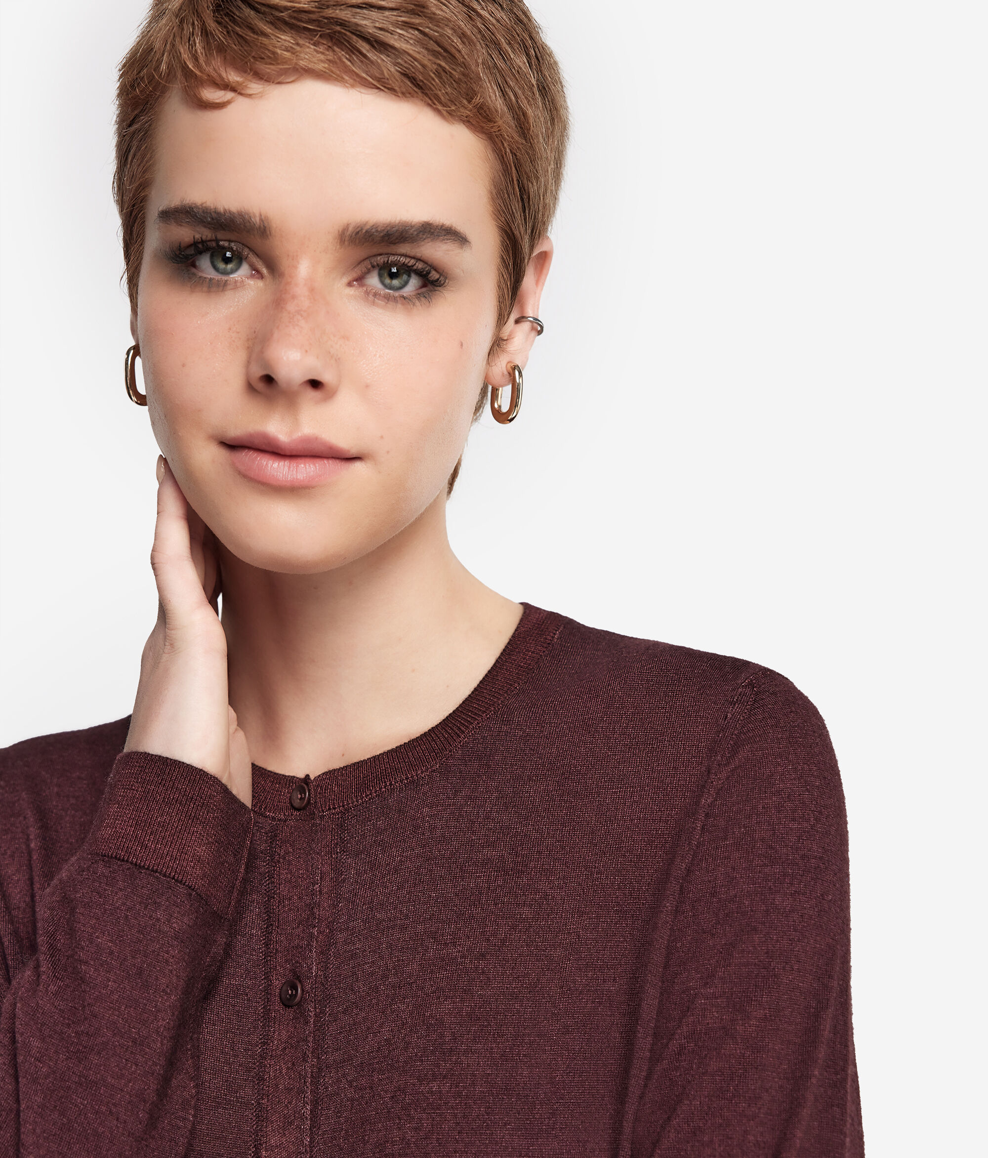 Gilet femme à col rond en cachemire ultra-fin