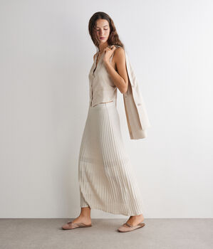 ラメ リブニット スカート