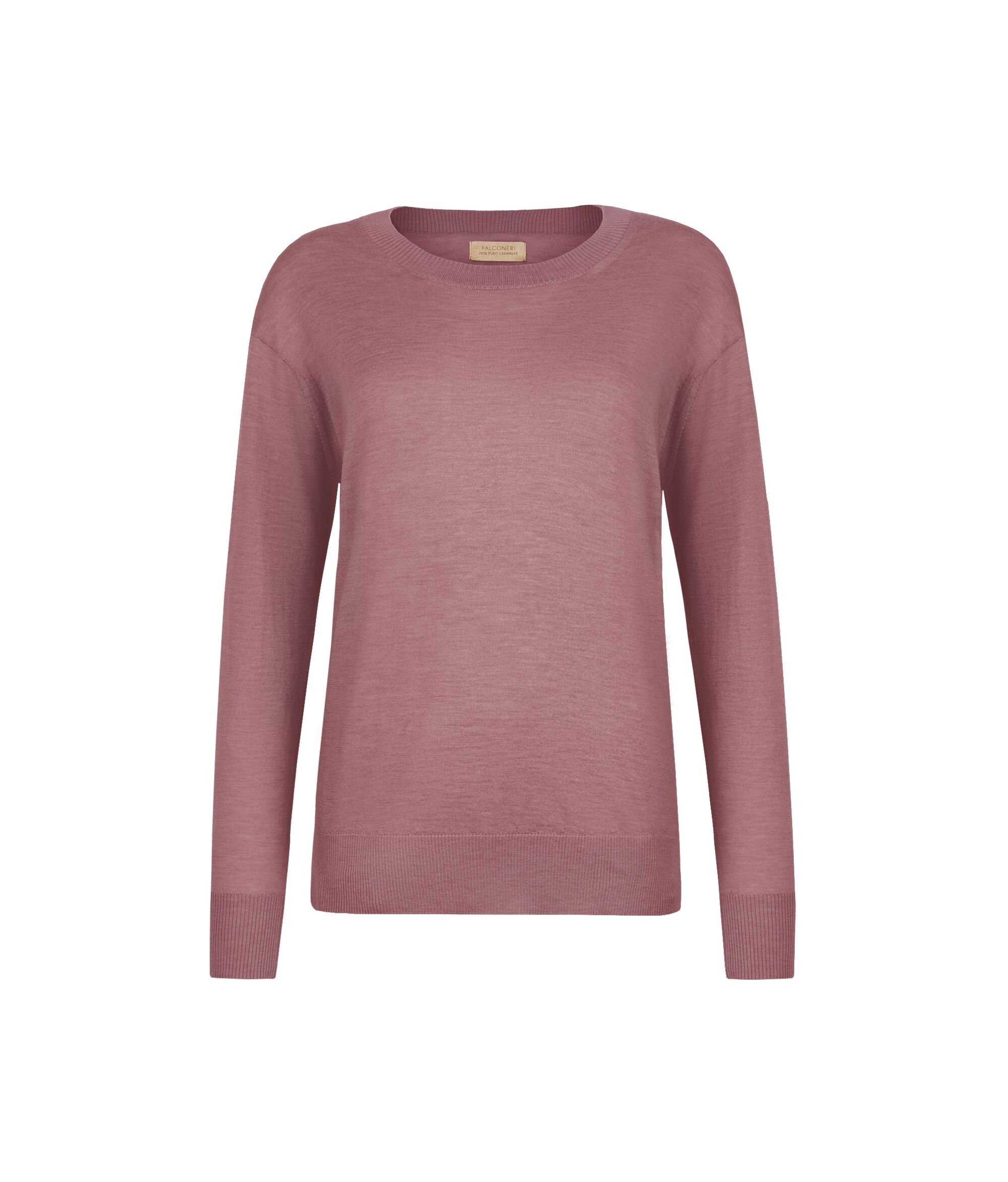 Round-Neck Cashmere Jumper with Slits