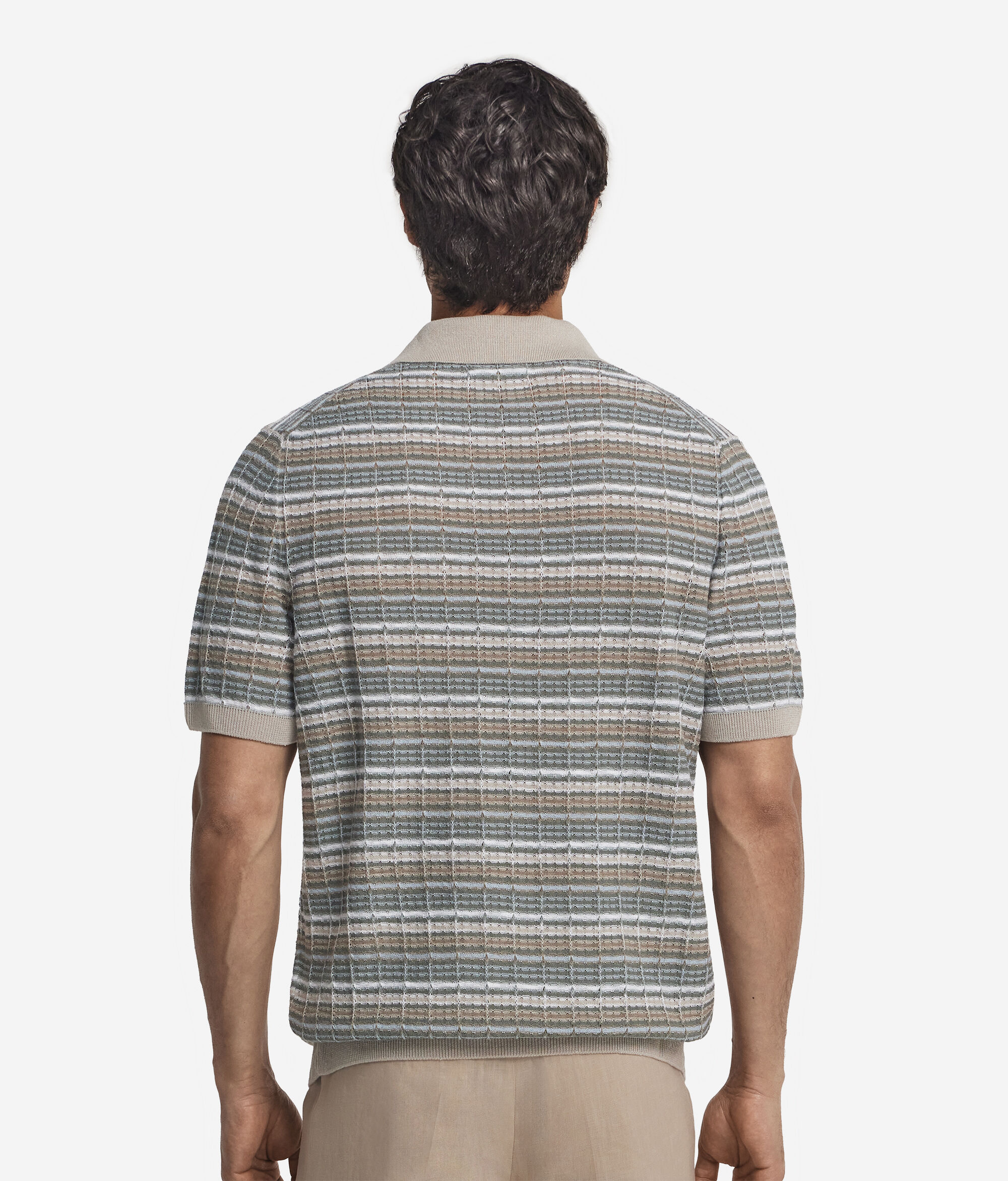 Short Sleeve Ribbed Piqué Polo