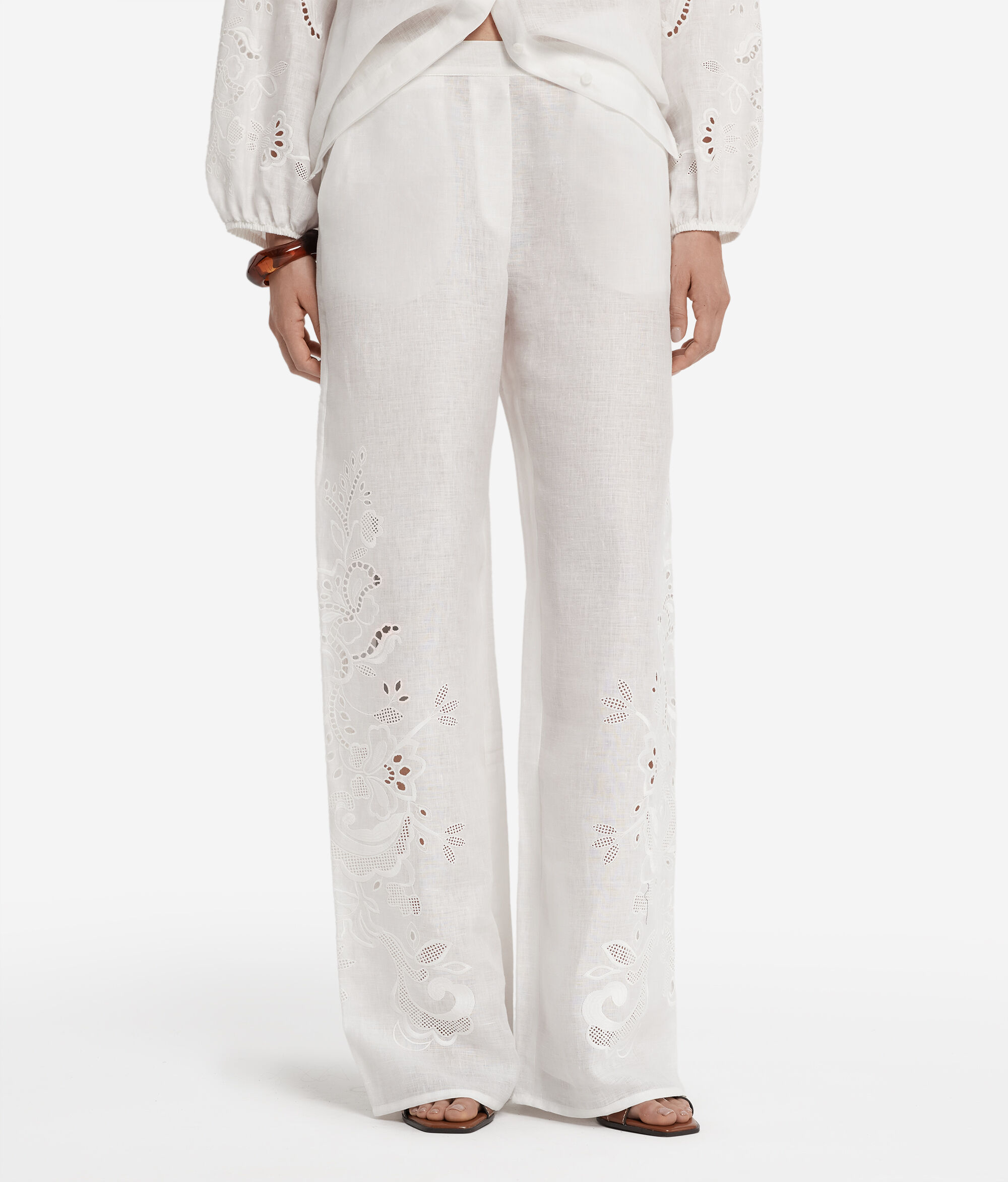 Pantalone Ricamato in Lino