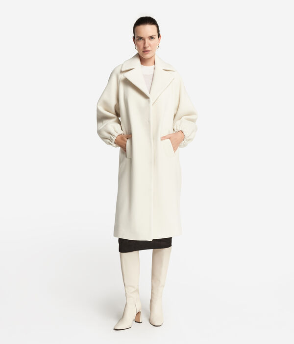 Cashmere Coat with Gathered Sleeves