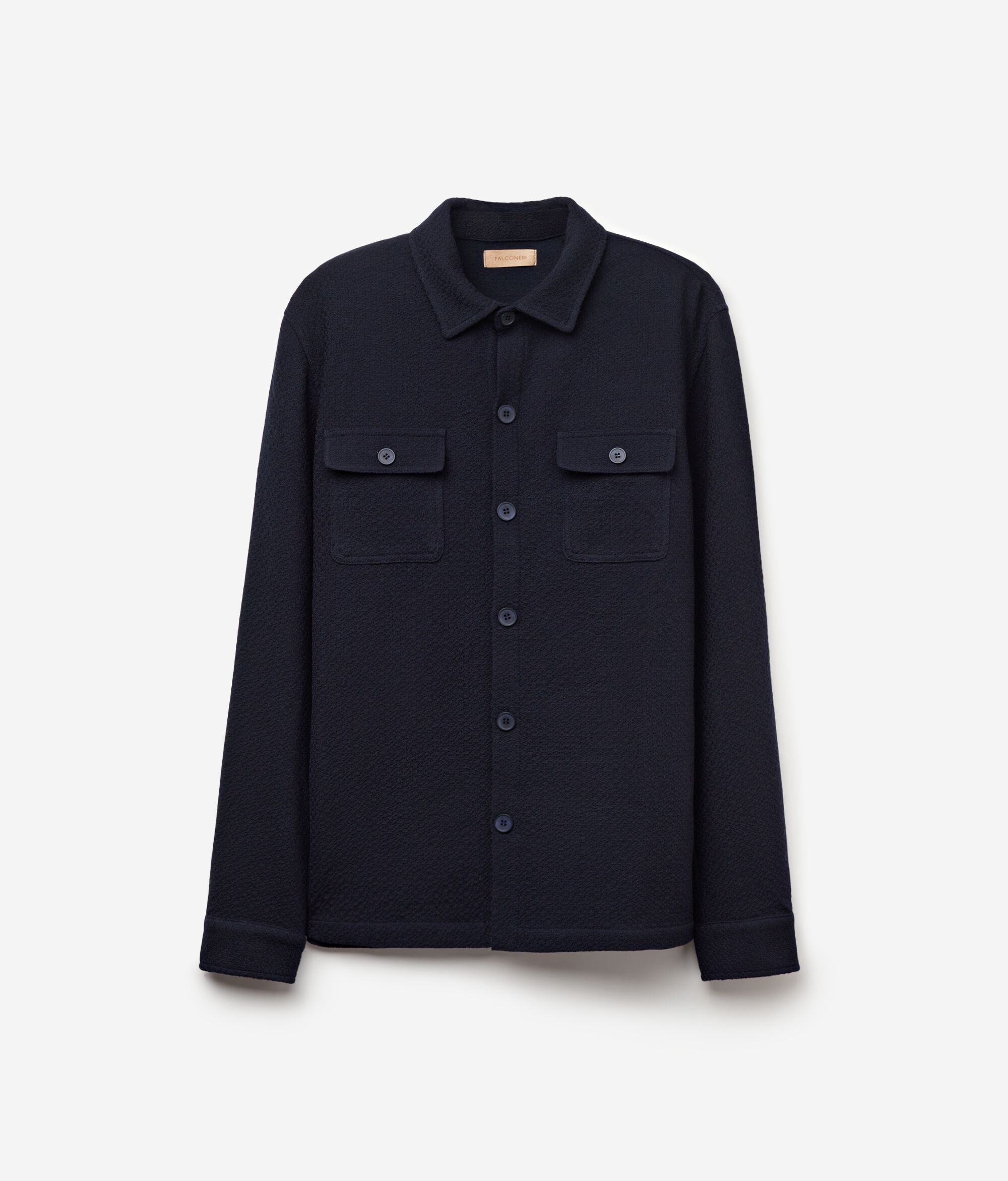 Wool Jersey Embossed Shirt Jacket