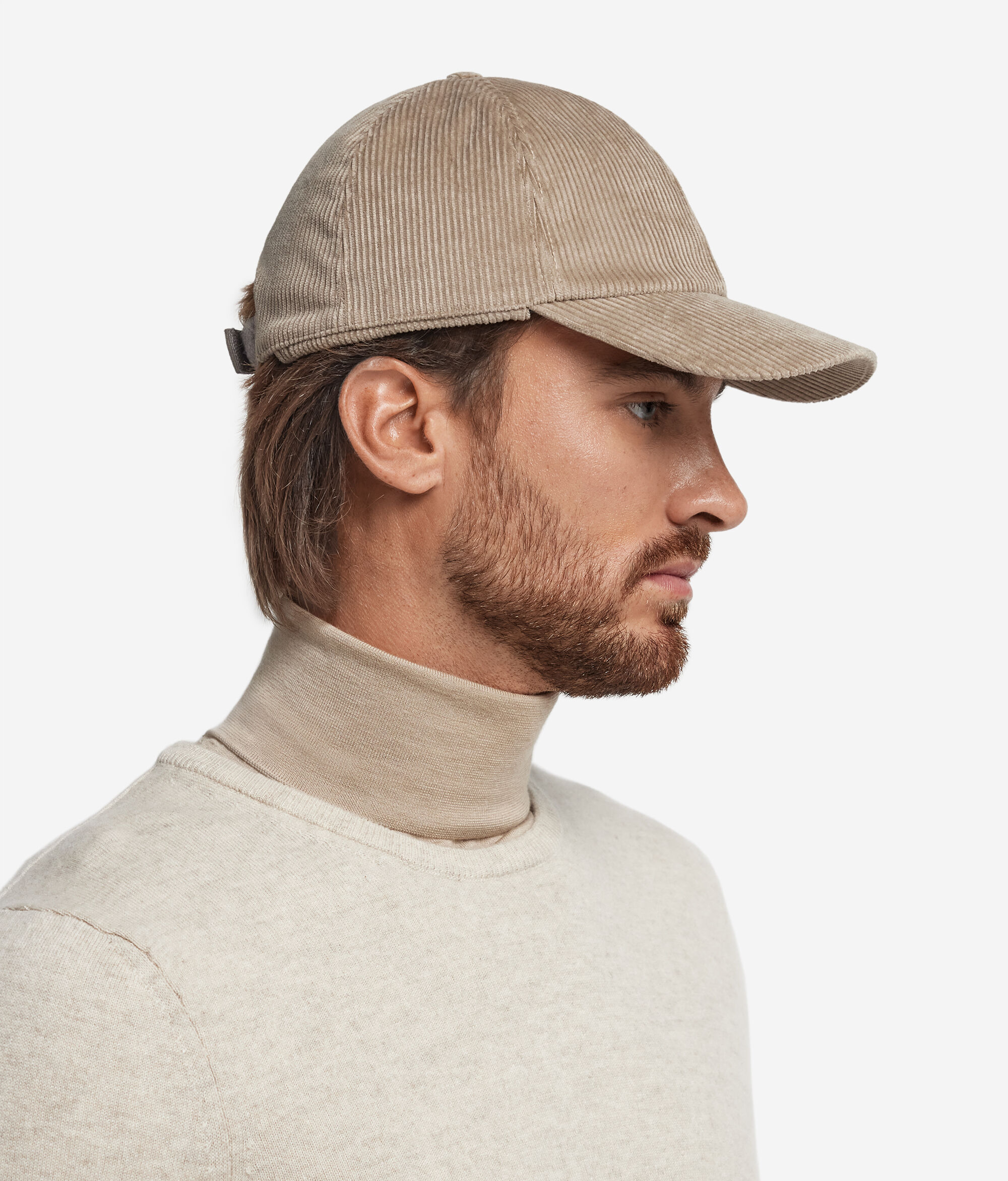 Baseball-Cap aus Baumwollsamt mit Innenfutter aus Kaschmir