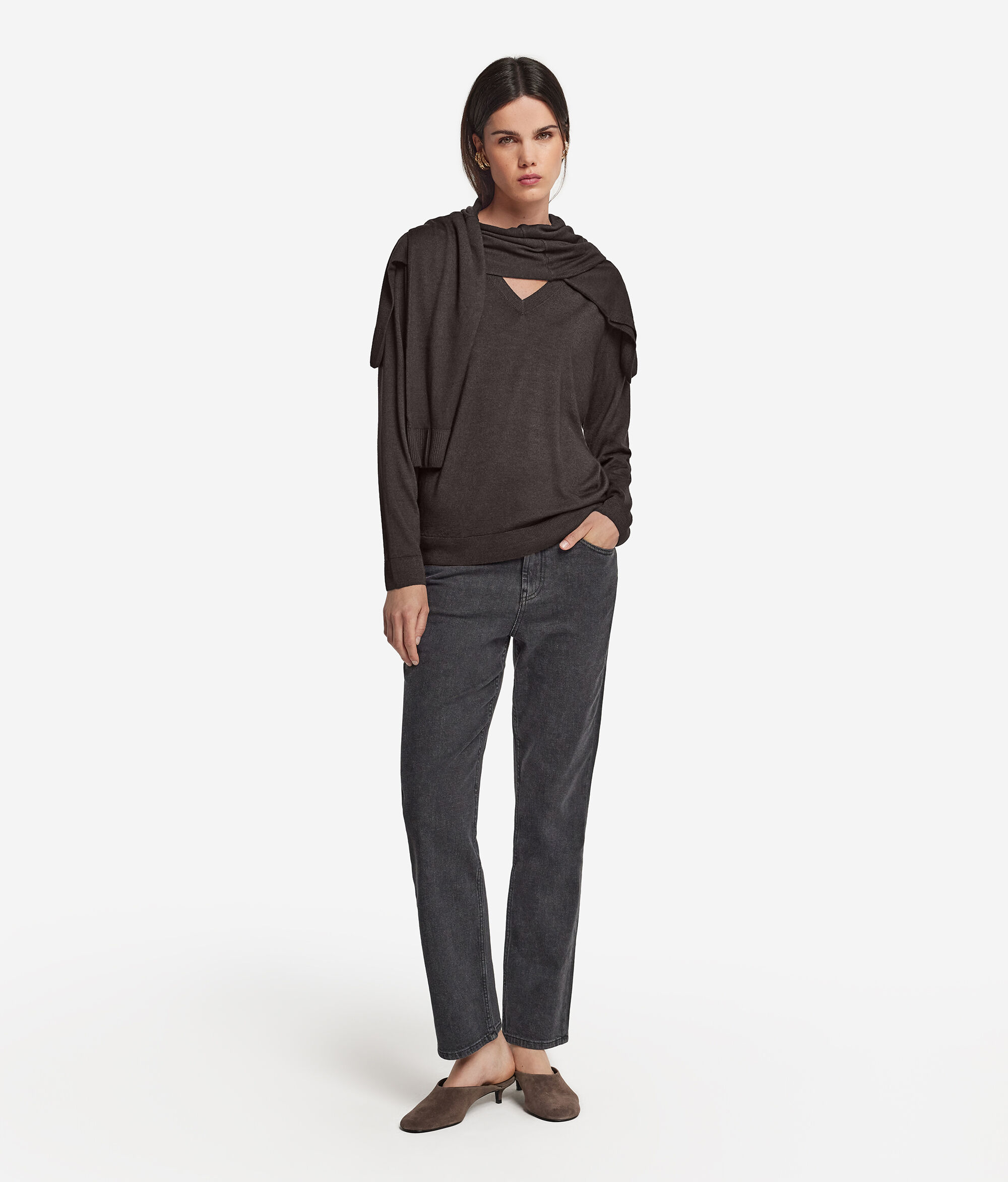 Pullover mit V-Ausschnitt aus Kaschmir Ultrafine
